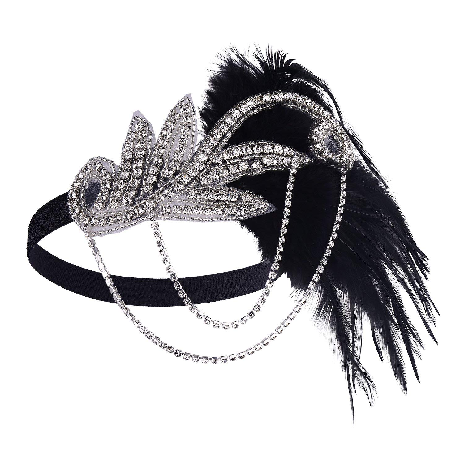 1920s Flapper Accessories Set - Gatsby Costume Headband, Pearl Necklace & Gloves for Women | Roaring 20s Themed Party, Halloween Costume, Vintage Fashion Outfit