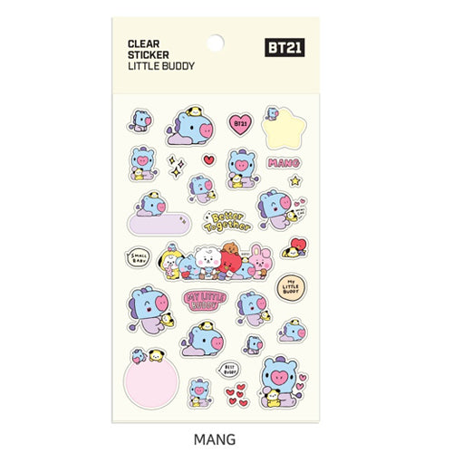 BT21 Little Buddy Clear Stickers - Cute K-Pop Vinyl Decals for Laptops, Phones & Water Bottles - Perfect for Fans of BTS & K-Pop Merch Collectors