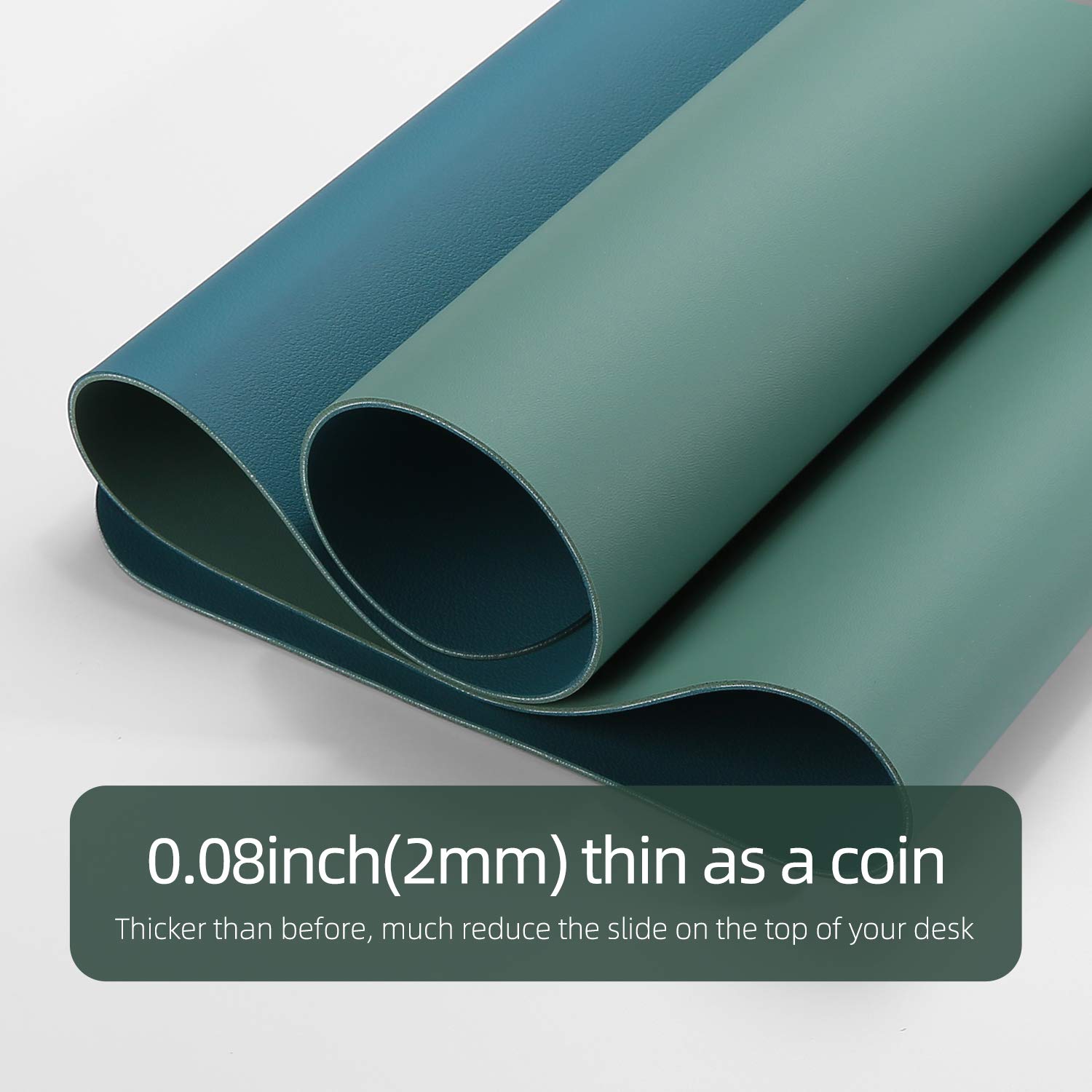 YSAGi Large Leather Desk Mat - Waterproof Mouse Pad for Keyboard & Mouse, Dual-Sided Office Desk Pad (23.6