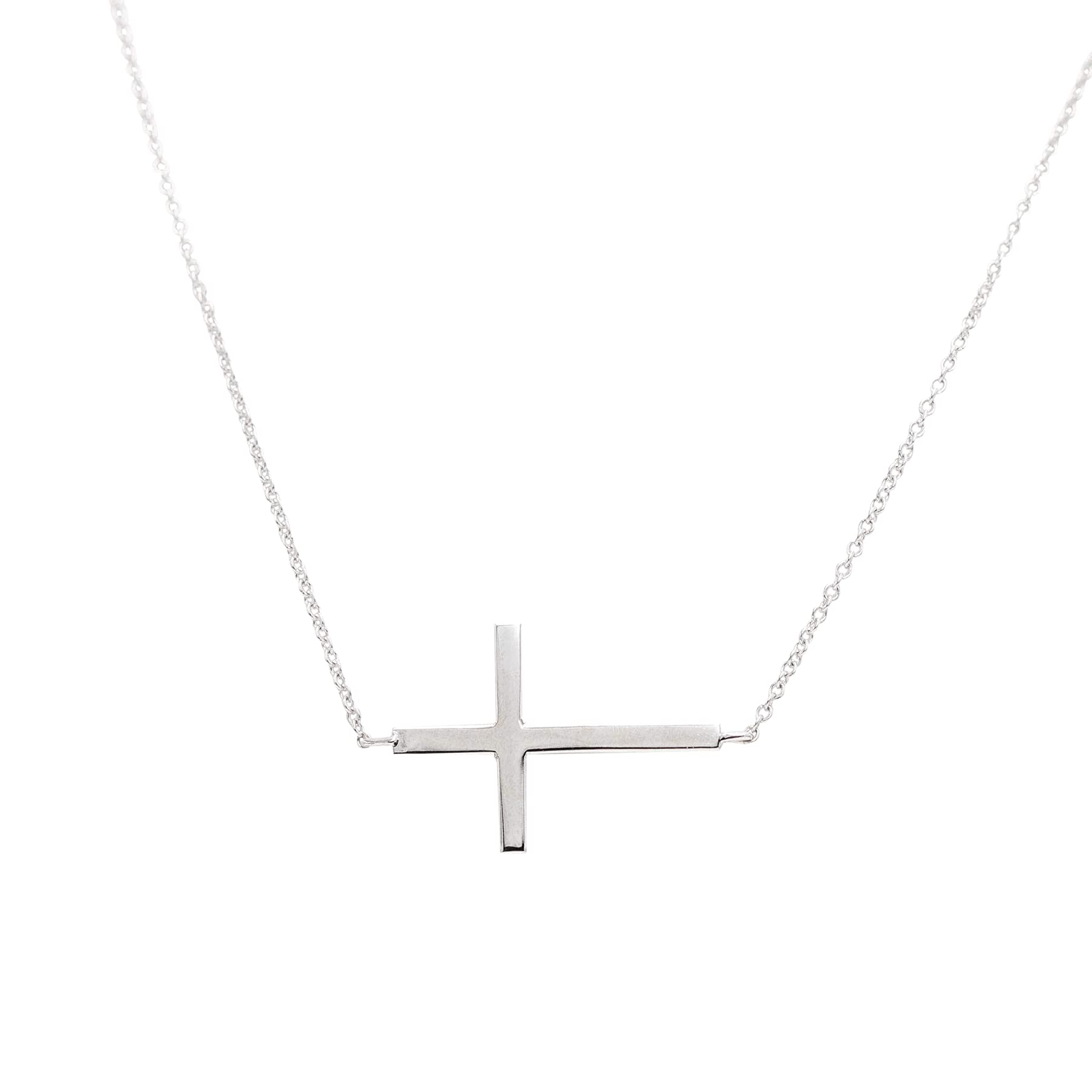 14K Gold Sideways Cross Necklace for Women - Dainty Everyday Gold Pendant Jewelry - Perfect Wedding, Birthday & Bridesmaid Gifts - Elegant Cross Necklace for Church, Date Night & Special Occasions