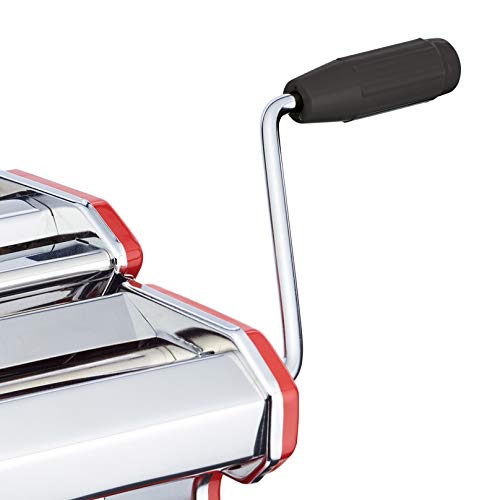 Premium Stainless Steel Pasta Maker Machine - Kitchen Craft World of Flavours - Red | Handmade Pasta, Ravioli & Noodles | Perfect for Italian Cooking, Home Chefs & Gourmet Kitchens