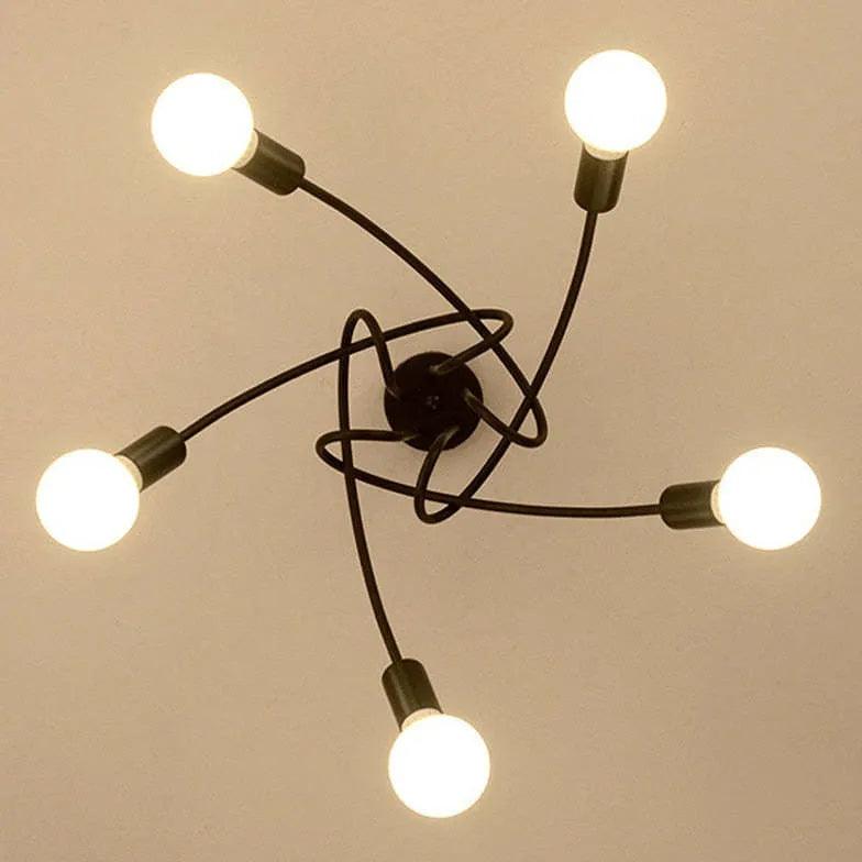 Elegant White Multi-Bulb Entwined Ceiling Light Fixture - Perfect for Living Room, Bedroom, and Dining Room Lighting Decor
