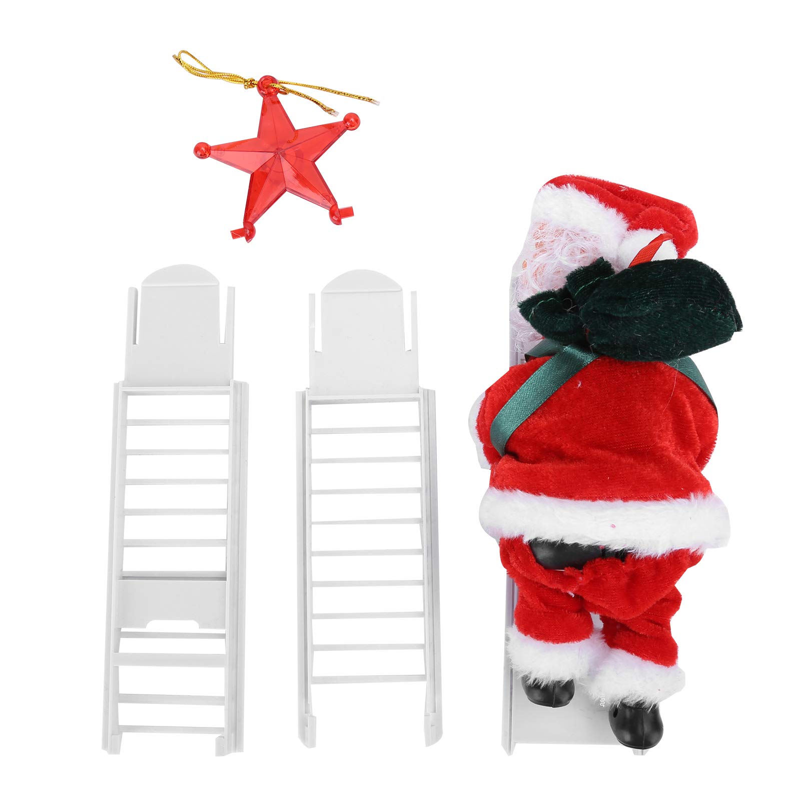 Electric Santa Claus Climbing Ladder - Unique Decorative Christmas Tree Ornament with 5-Pointed Star Design | Perfect for Holiday Home Decor & Festive Party Decoration