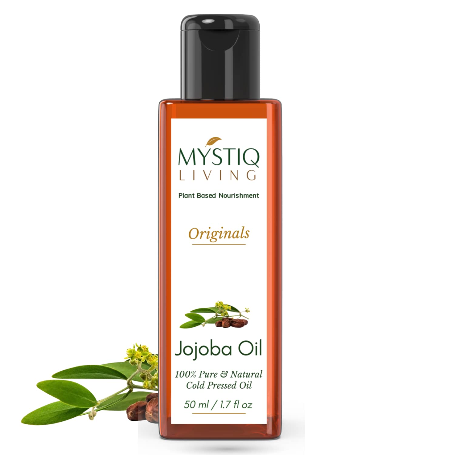 **Pure Cold-Pressed Jojoba Oil for Hair & Skin - Natural Unrefined Moisturizer, Makeup Remover, Lip Balm & Hair Vitalizer - 50ml (1 Count) | Ideal for Dry Skin, Hair Growth & DIY Beauty Recipes**