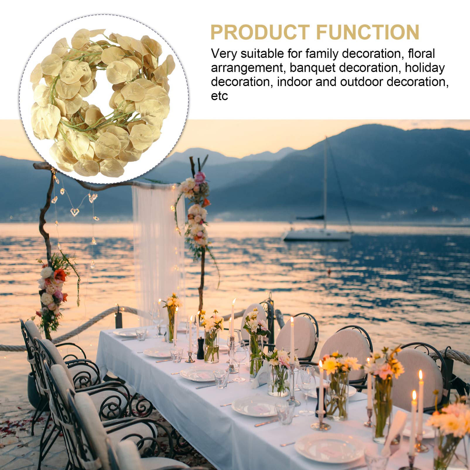VALICLUD 1pc Artificial Rattan Wedding Garland - Elegant Decorative Hanging Vine for Wedding Party, Banquet, Celebration, Home Decor, Baby Shower & Holiday Decorations