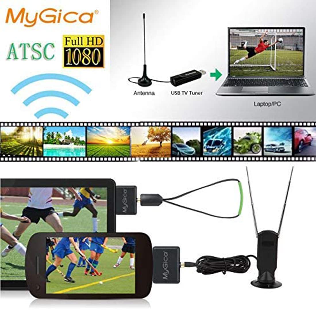 MyGica Type-C USB TV Tuner Card - ATSC Digital TV Receiver for Android, PC, Tablet | Freeview HD TV Stick | Wireless HDTV Adapter | No Internet Required | Perfect for Travel, Camping & Home Entertainment