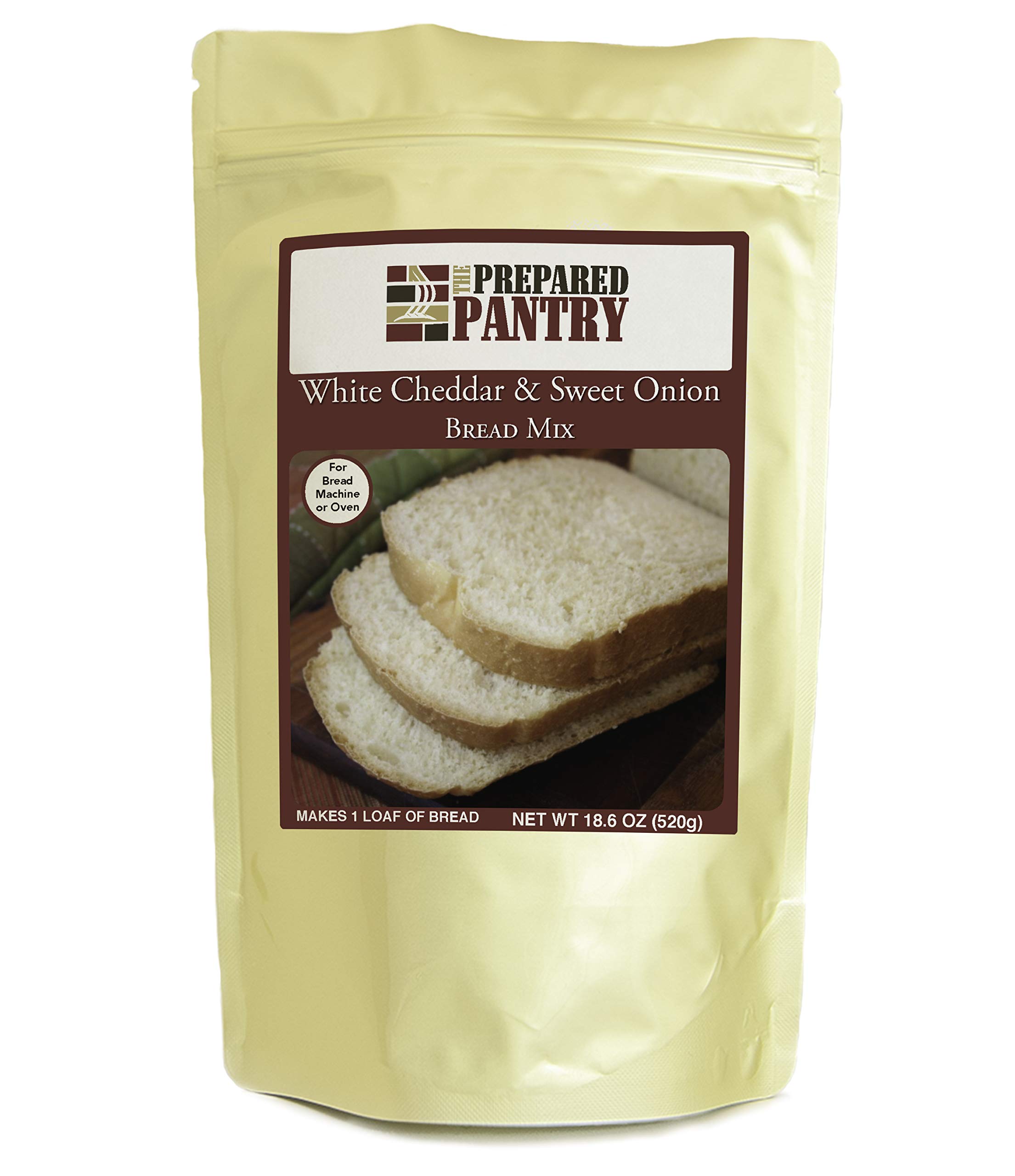 The Prepared Pantry White Cheddar & Sweet Onion Bread Mix - Single Pack for Bread Machine or Oven Baking | Perfect for Homemade Sandwiches, Dinner Rolls & Family Gatherings