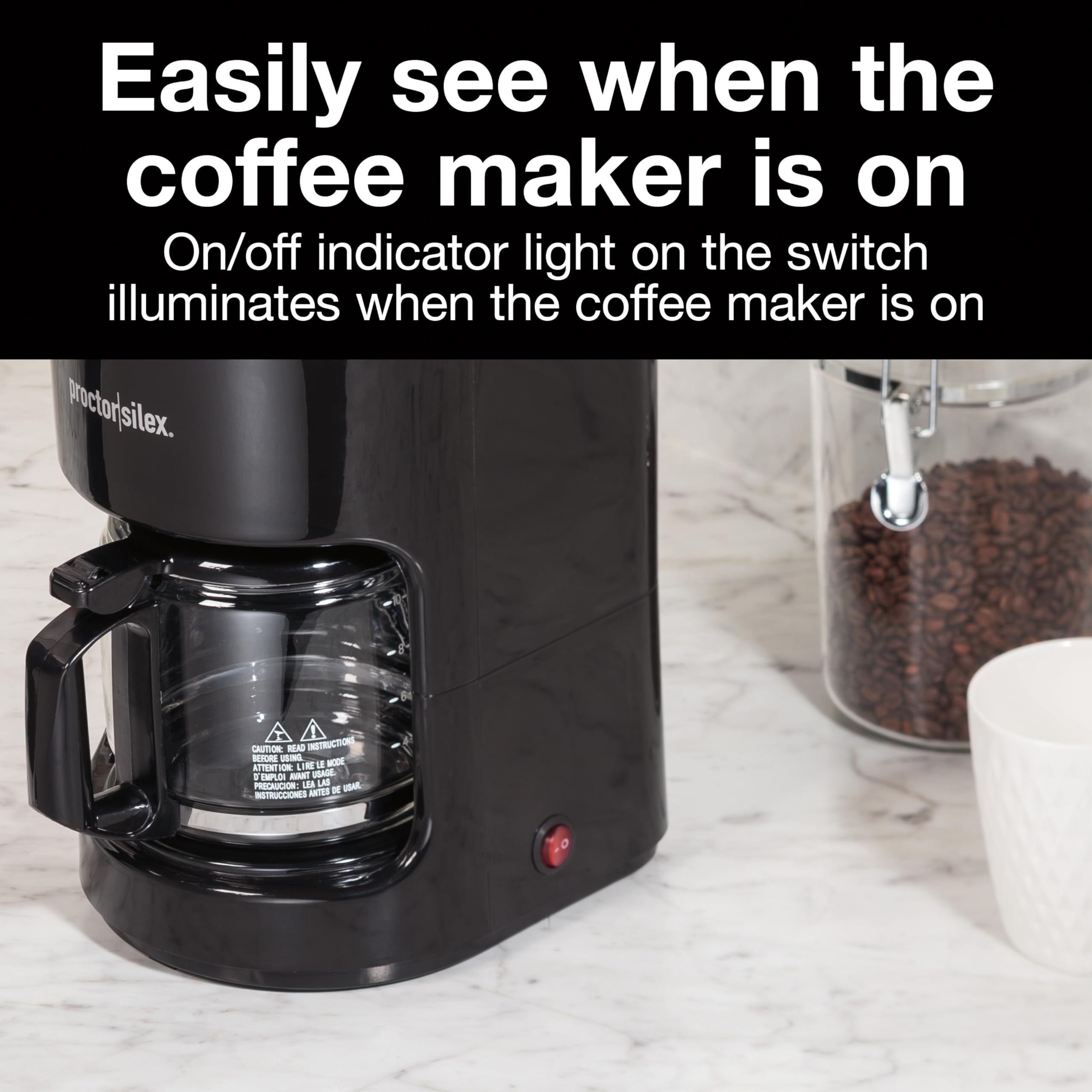 Proctor Silex 10-Cup Programmable Coffee Maker with Auto Pause & Serve - Compatible with Alexa Smart Plugs, Black (48351PS) - Perfect for Home, Office & Kitchen Use