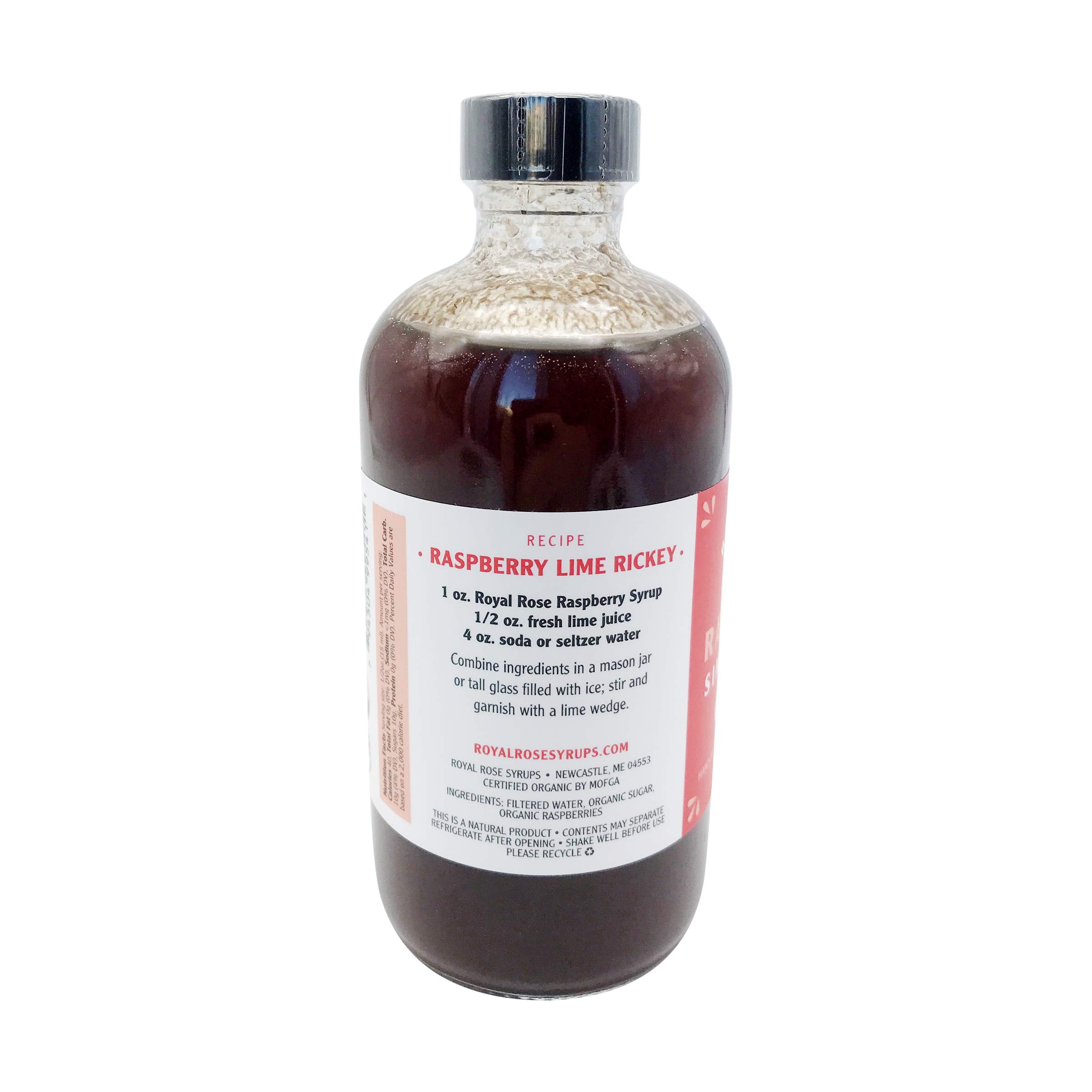 Organic Raspberry Simple Syrup by ROYAL ROSE - 8 Fl Oz | Premium Cocktail Mixer, Dessert Topping & Beverage Flavoring for Mocktails, Coffee, Tea & Baking