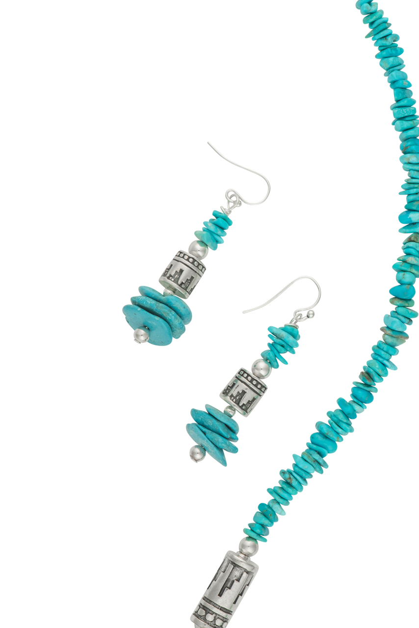 Authentic Jeffrey Nelson Navajo Necklace Set - Handmade Sterling Silver & Turquoise Jewelry for Women | Perfect for Boho Fashion, Western Style & Special Occasions