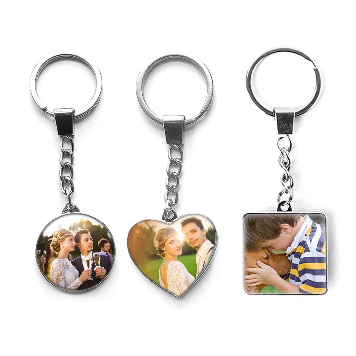 Styletify Custom Photo Keychain - Personalized Double-Sided Crystal Keyring Set with Your Picture | Perfect Gift for Anniversaries, Birthdays & Travel Accessories