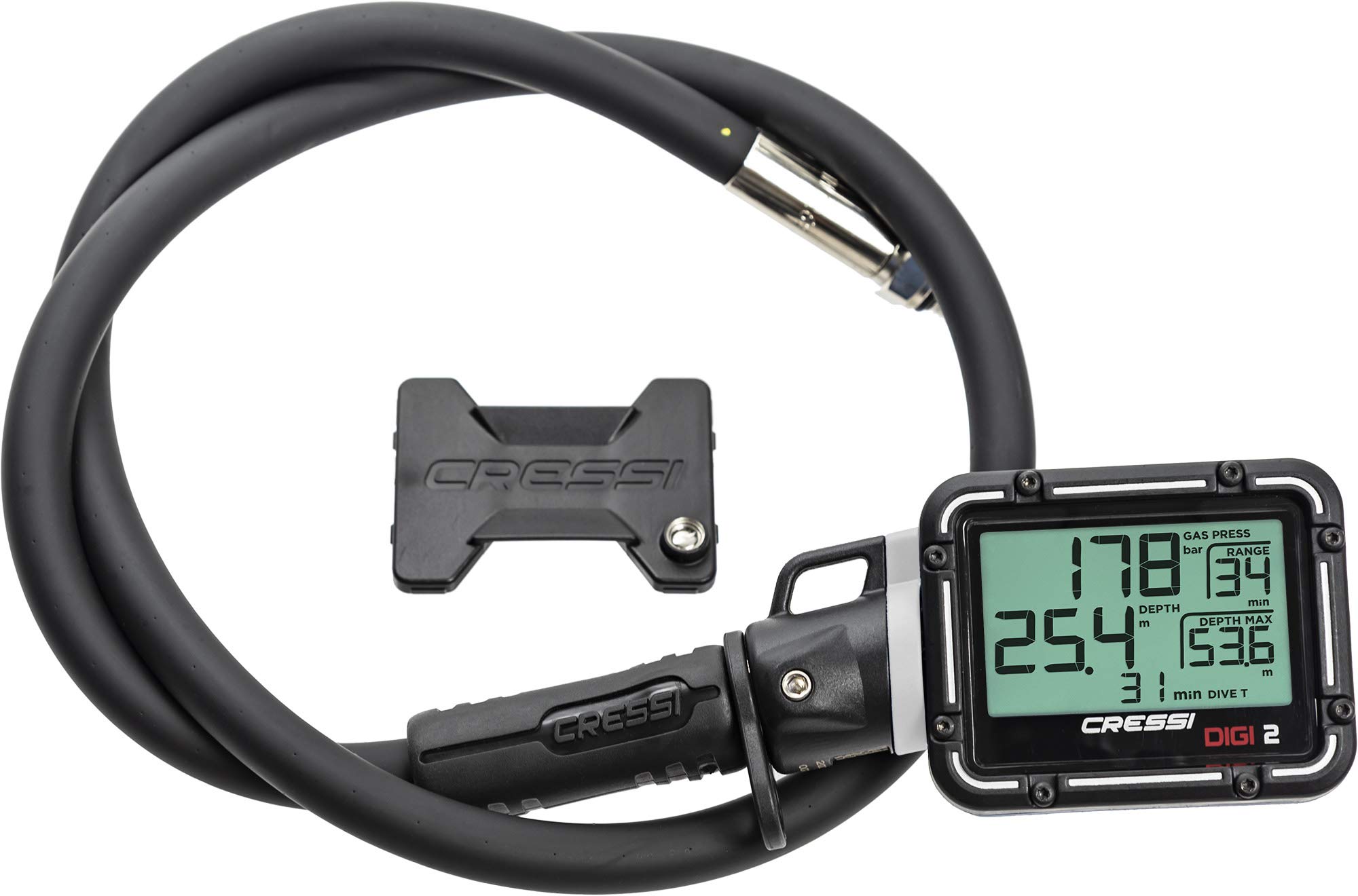 Cressi Scuba Diving Pressure Gauge and Depth Gauge - Professional Underwater Dive Computer with Digital Display - Made in Italy - Perfect for Scuba Diving, Snorkeling, and Underwater Exploration