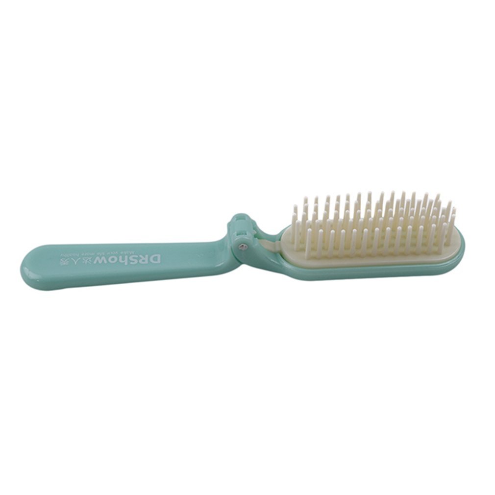 N-K Folding Hair Brush - Lightweight Compact Travel Comb with Thin Teeth, Plastic Scalp Massage & Antistatic - Perfect for Business Travel, Gym, and On-the-Go Styling
