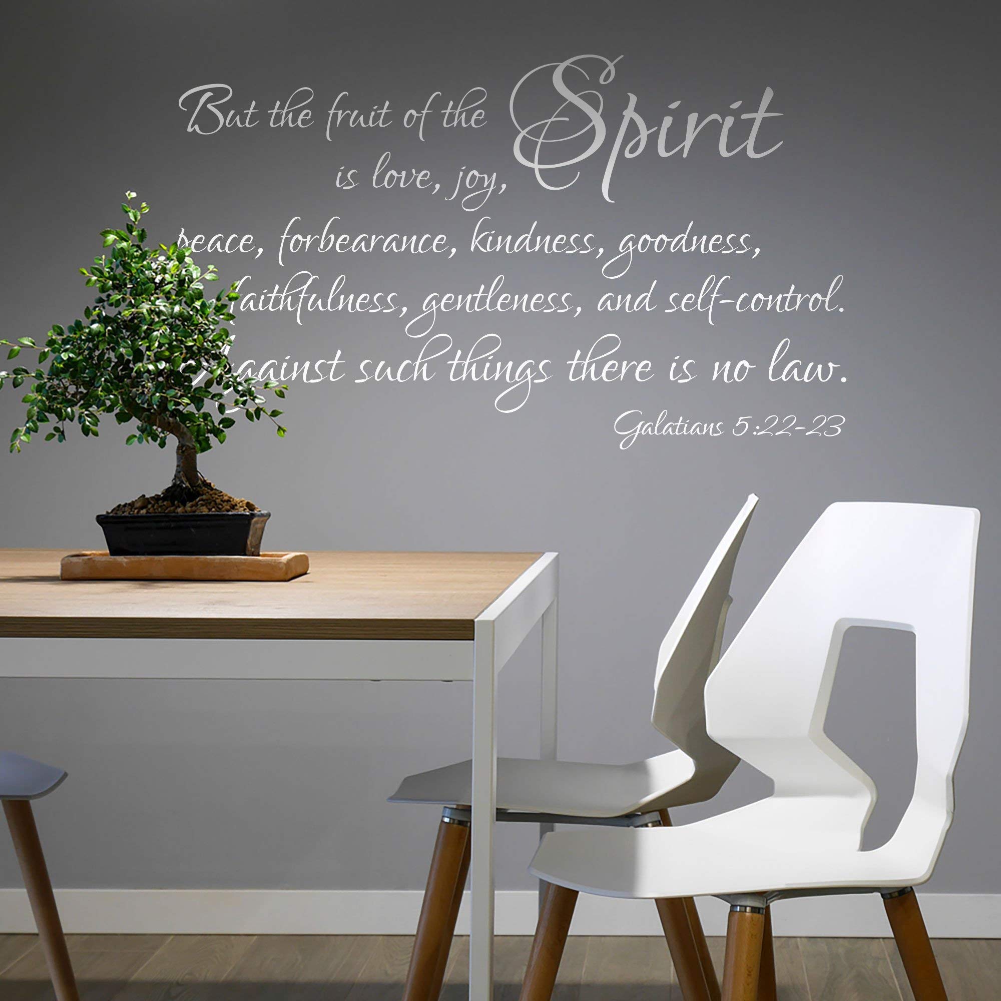 Fruit of The Spirit Wall Decal - Galatians 5:22 Bible Verse Home Decor for Living Room