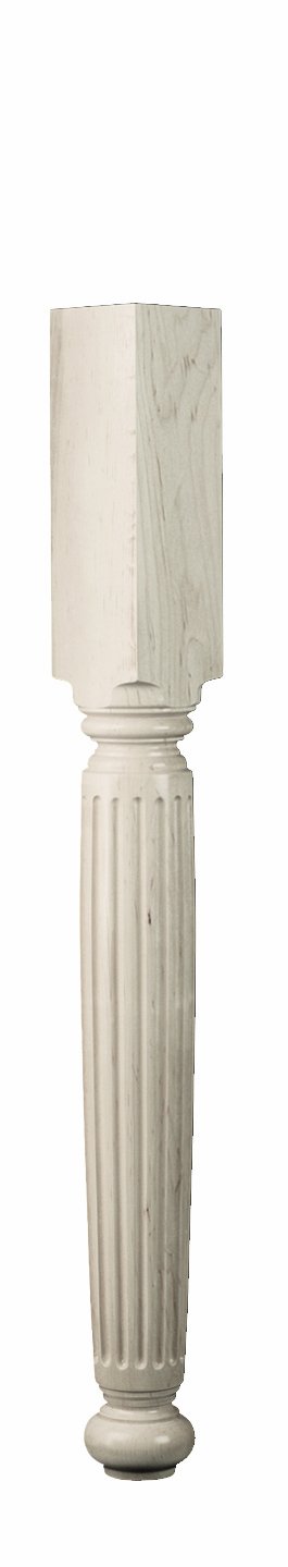 English Estate Fluted Island Column - Solid Red Oak Wooden Pillar for Home Decor & Garden Landscaping | Perfect for Porch, Patio & Interior Design