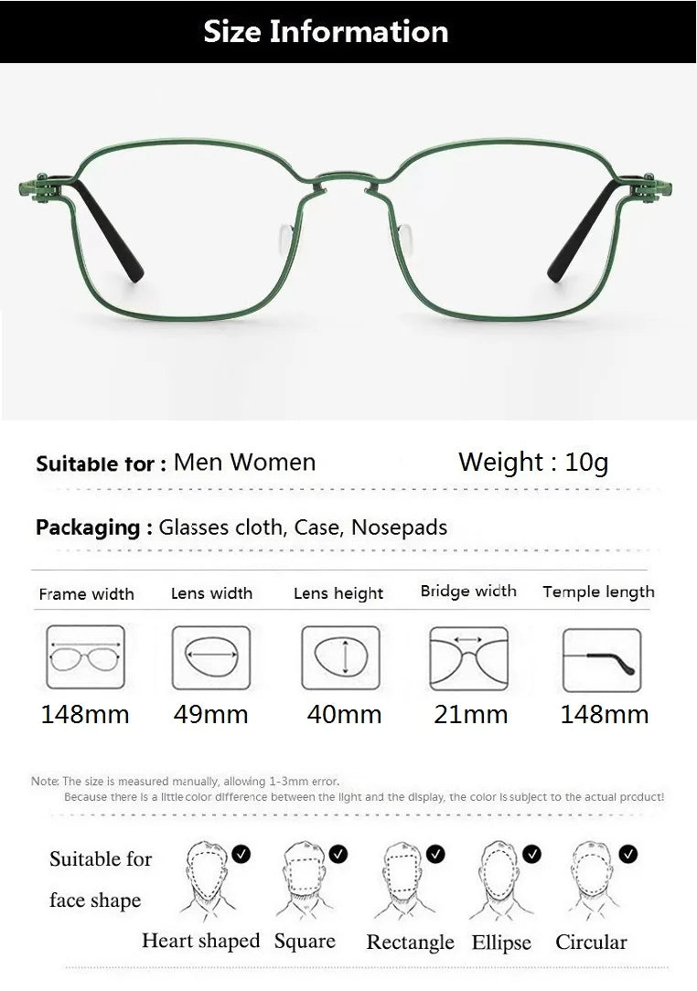 Stylish Aimee Unisex Full Rim Square Titanium Acetate Eyeglasses Frame 195898 - Lightweight & Durable for Work, Reading & Everyday Wear