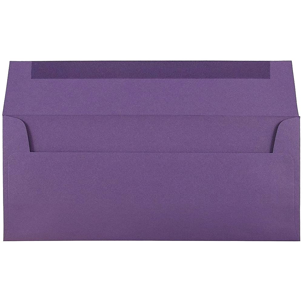Premium #10 Business Envelopes - Peel & Seal, 4 1/8x9 1/2, Dark Purple (50 Pack) for Office & Mailing