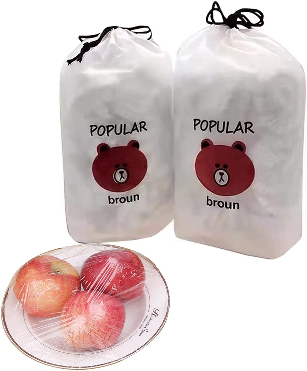 200pcs Reusable Elastic Food Storage Covers - Clear Stretchable Plastic Bowl Lids for Fresh Keeping, Universal Kitchen Sealing Wrap (Perfect for Meal Prep, Leftovers & Refrigerator Organization)