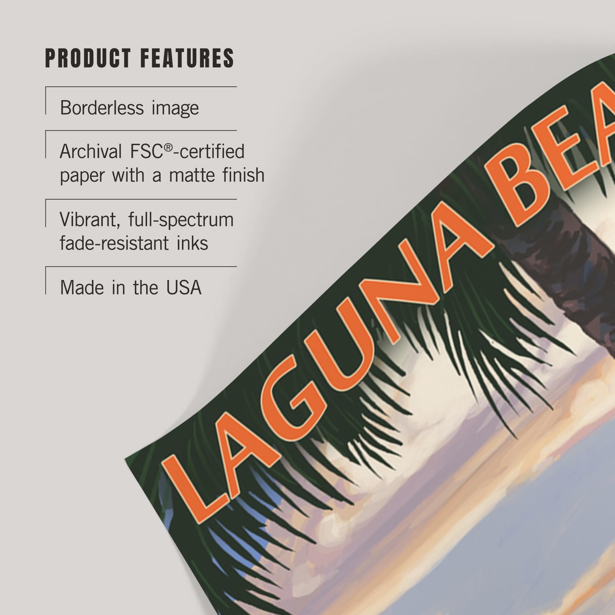 Laguna Beach California Sunset Wall Art Print - 24x36 Inch Giclee Canvas Decor with Adirondack Chairs | Perfect for Living Room, Bedroom & Office Decoration
