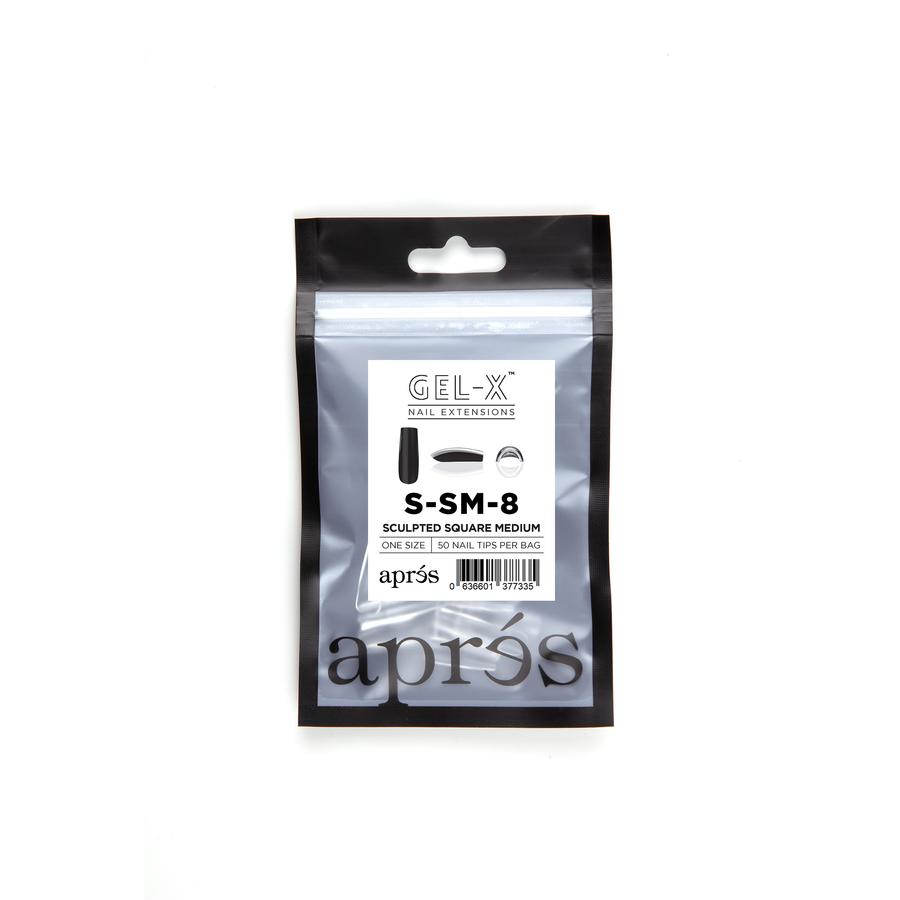 Apres Gel X Sculpted Square Medium Refill Tips - #000 & #9 - Perfect for Nail Extensions & Salon Quality Manicures at Home