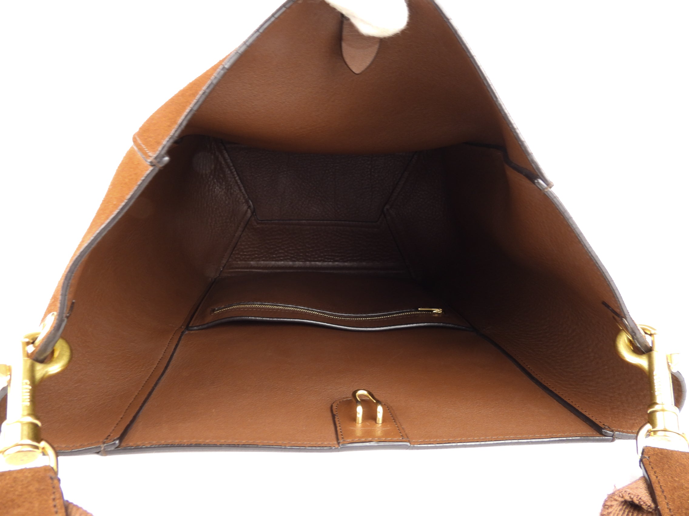 Celine Brown Suede Leather Large Sangle Seau Shoulder Bucket Bag for Women | Luxury Designer Handbag | Perfect for Work, Travel & Evening Out