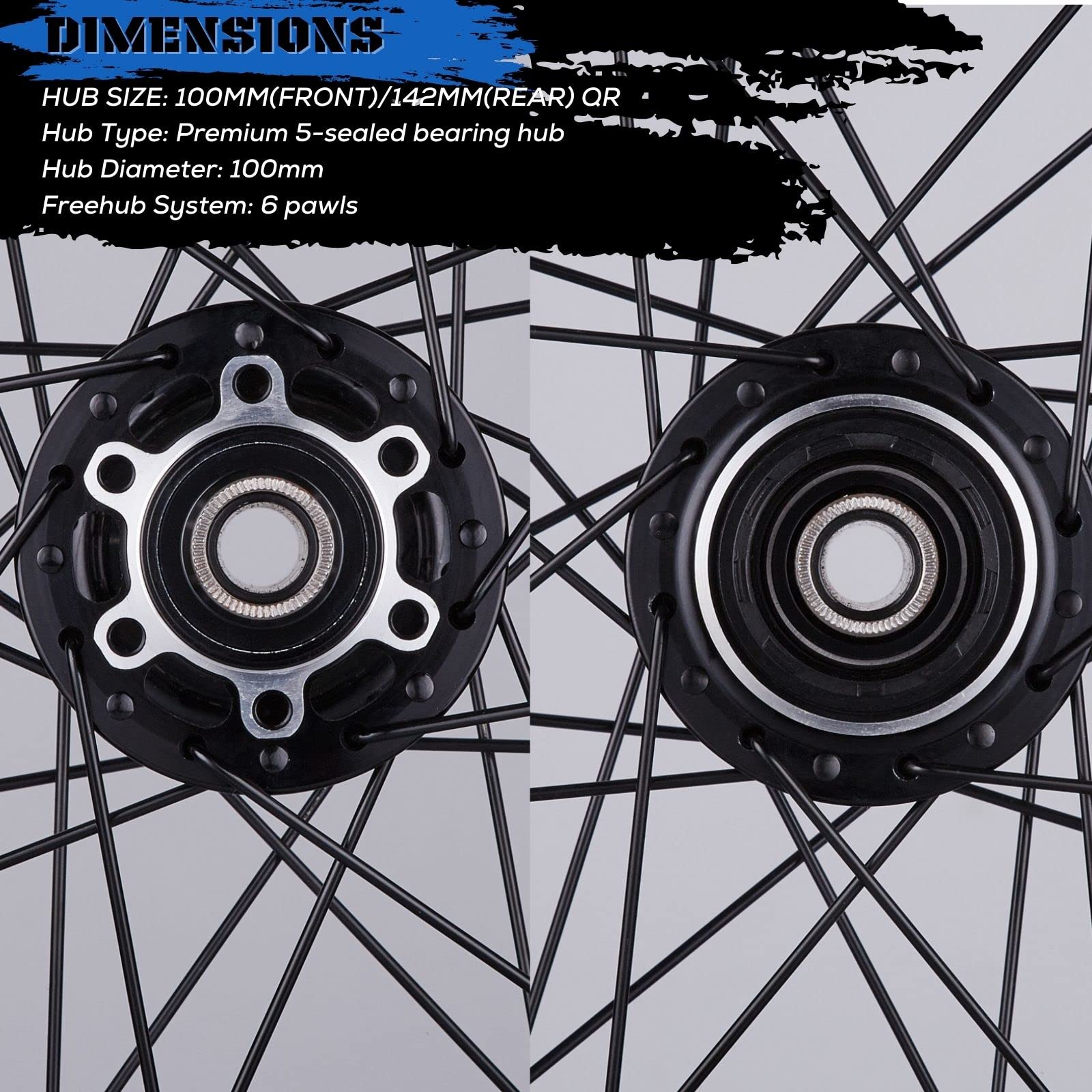 **Corki Cycles TOPO Mountain Bike Wheels - 26/27.5/29 Inch Aluminum Alloy Wheelset with Thru Axle & Dual Disc Brake (1.5-2.6 Inch Width) - Perfect for Trail Riding & Off-Road Adventures**