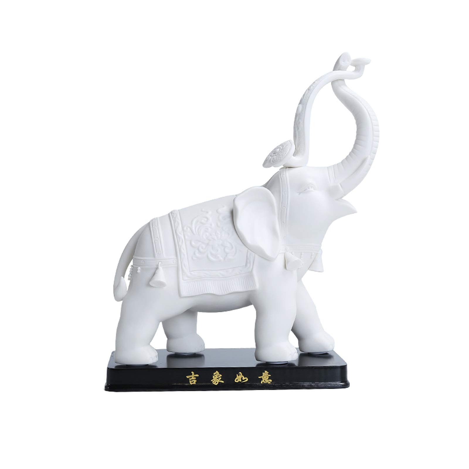Creative Elephant Ceramic Feng Shui Ornament - Handcrafted Elephant Statue Sculpture for Home & Office Decor - Perfect Gift for Housewarming, Desk Decor, and Zen Workspace