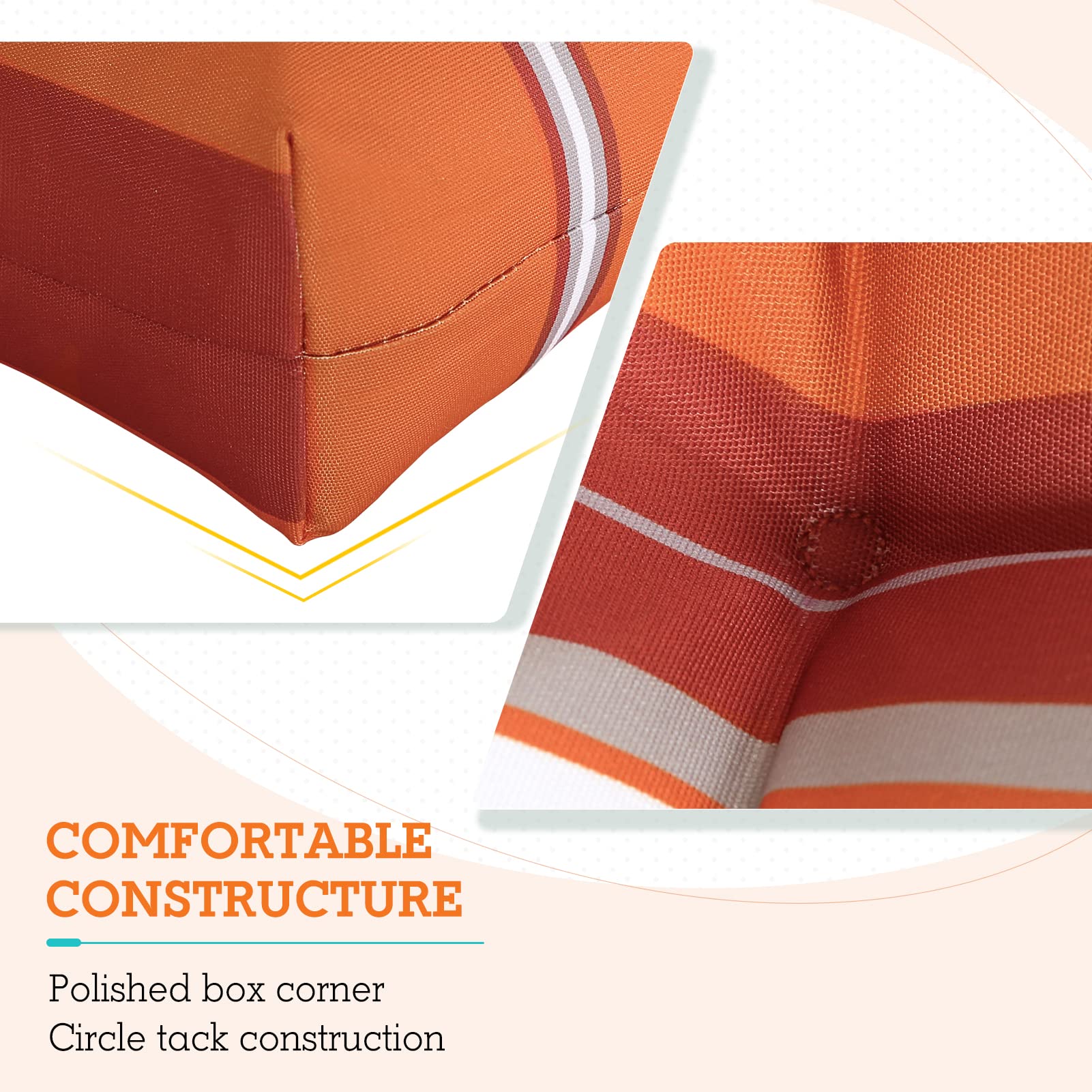 EAGLE PEAK Tufted High Back Patio Chair Cushions Set of 2 - 46
