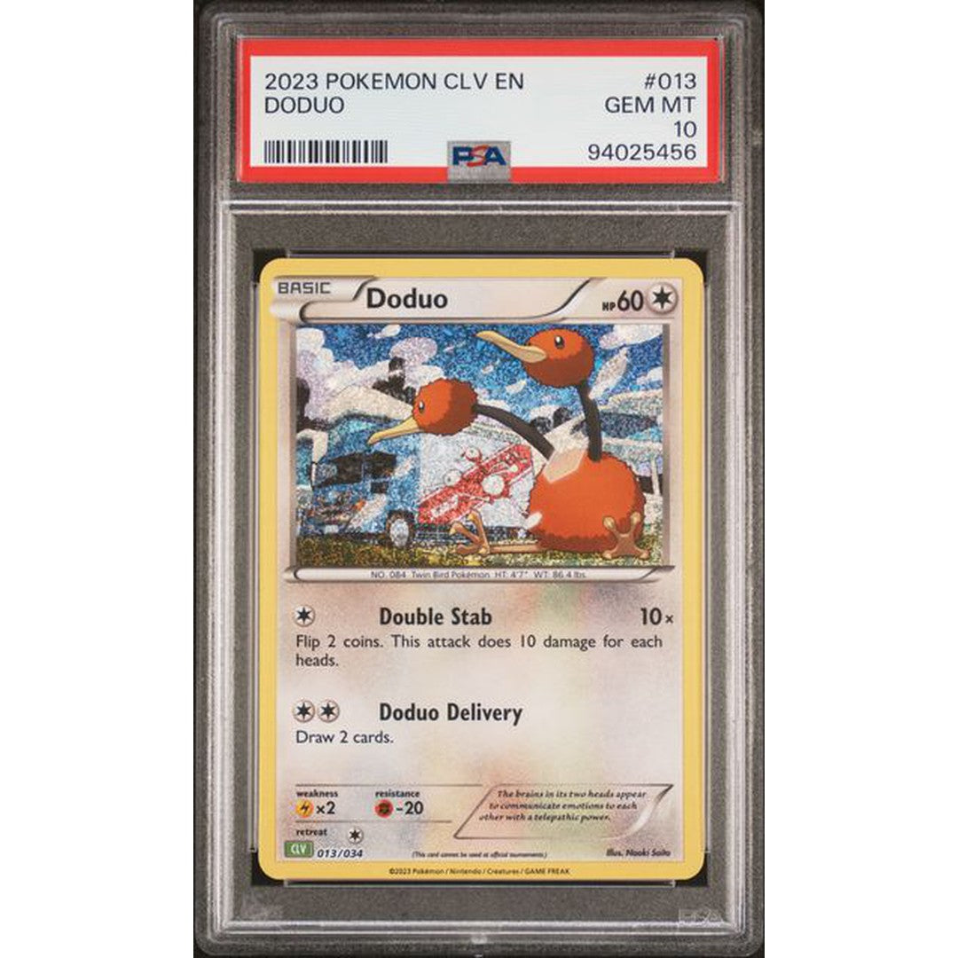 2023 Pokemon Classic Collection Doduo 013/034 PSA 10 Graded Card - Rare Collectible Trading Card for Pokemon Fans, Gaming Tournaments & Investment