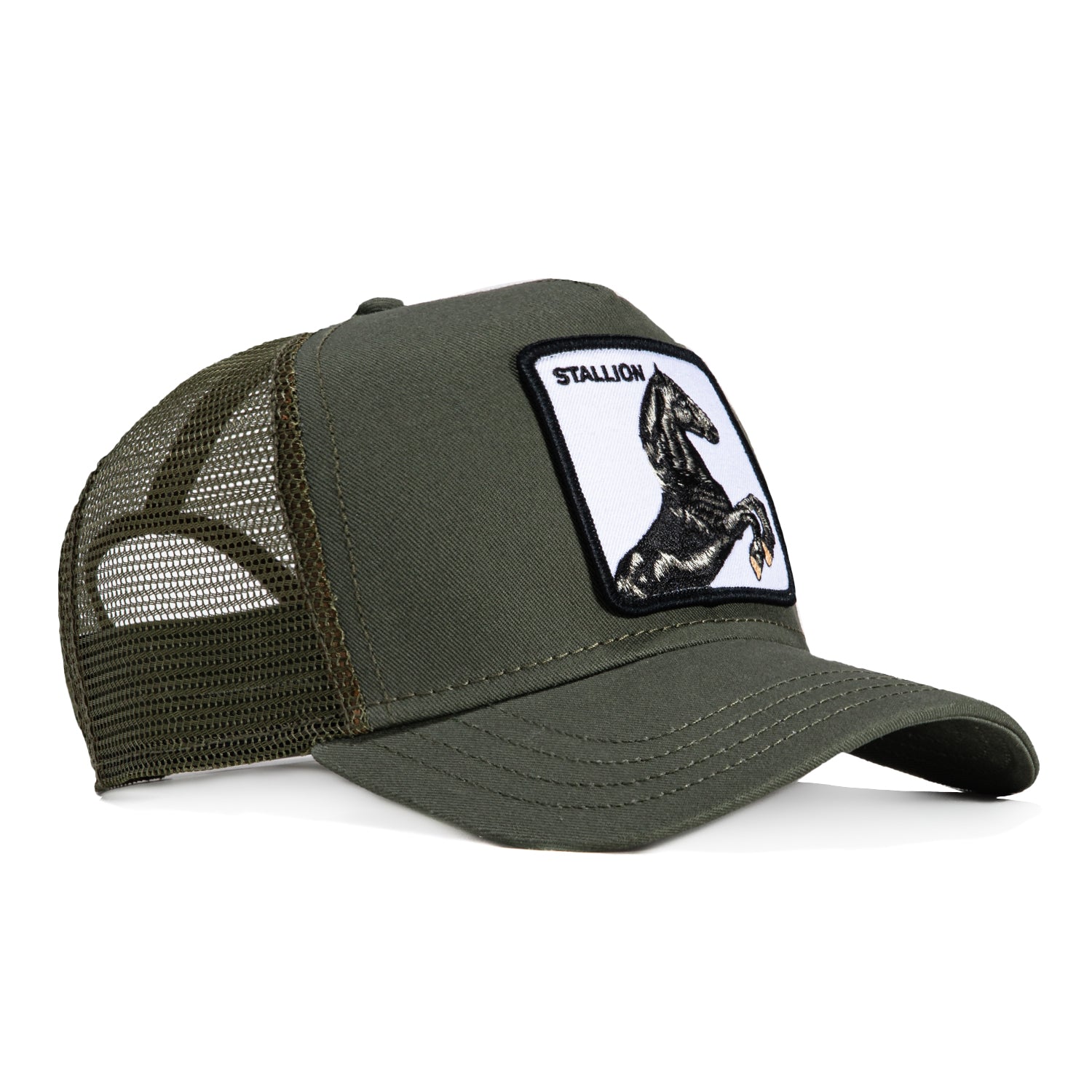 Goorin Bros Stallion Adjustable Snapback Trucker Hat for Men & Women - Olive Green Vintage Style Baseball Cap for Outdoor, Sports & Casual Wear