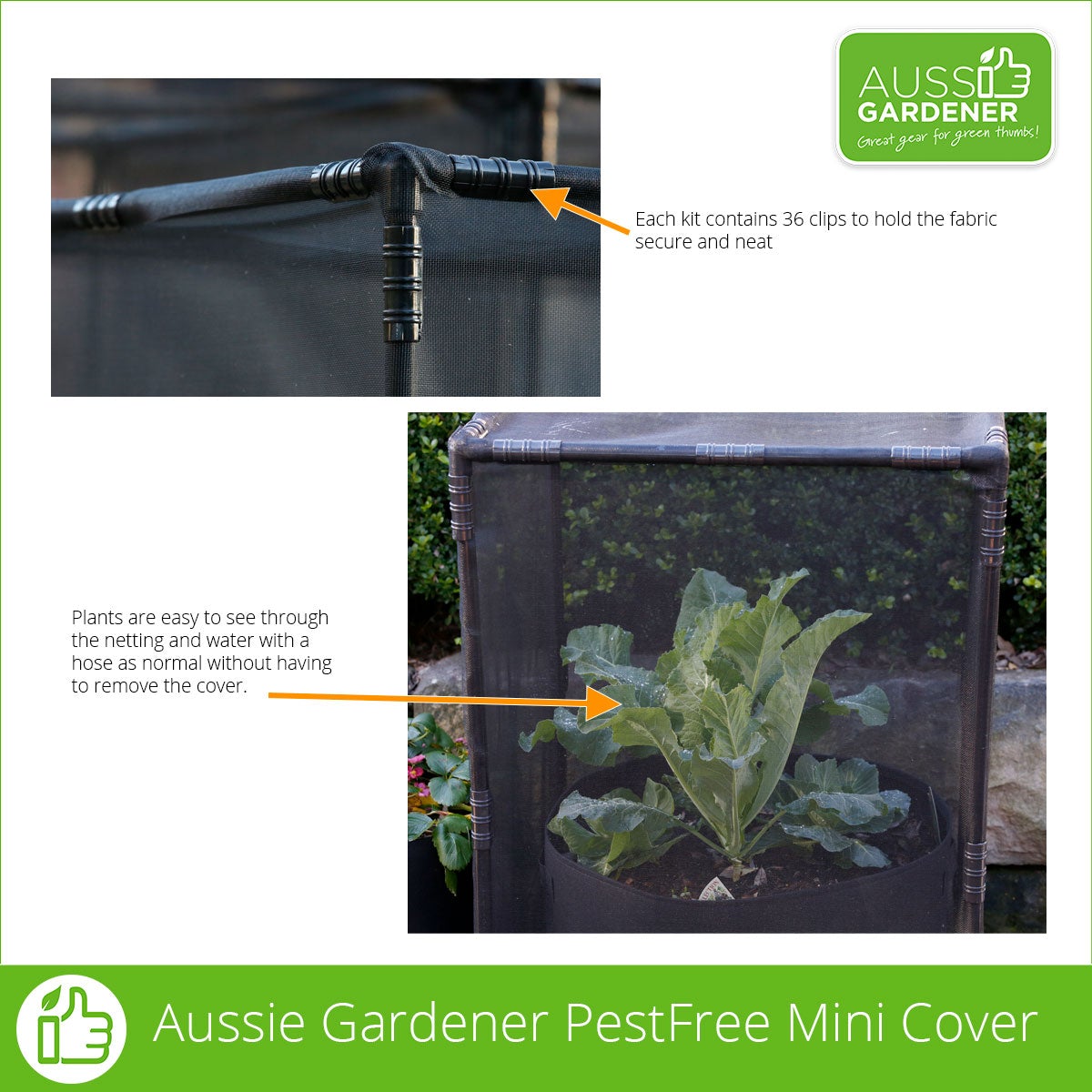 Aussie Gardener PestFree Mini Cover - Organic Garden Protection for Vegetables, Fruits & Plants - Ideal for Raised Beds & Container Gardening