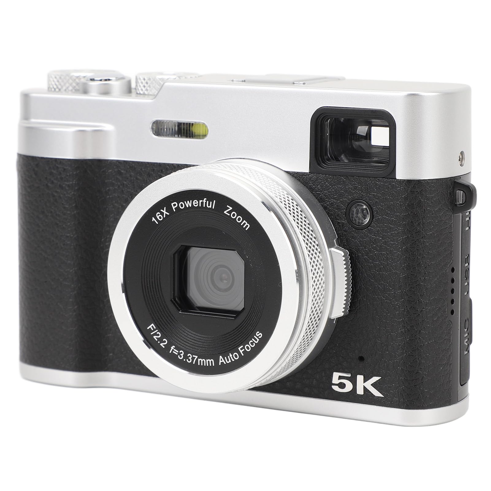 5K Digital Camera for Photography & Vlogging - 48MP Autofocus Dual Lens Camera with Viewfinder, 16X Zoom, Compact Travel Camera with Webcam Function (Black) - Perfect for YouTube Content Creation, Travel Blogging & Live Streaming