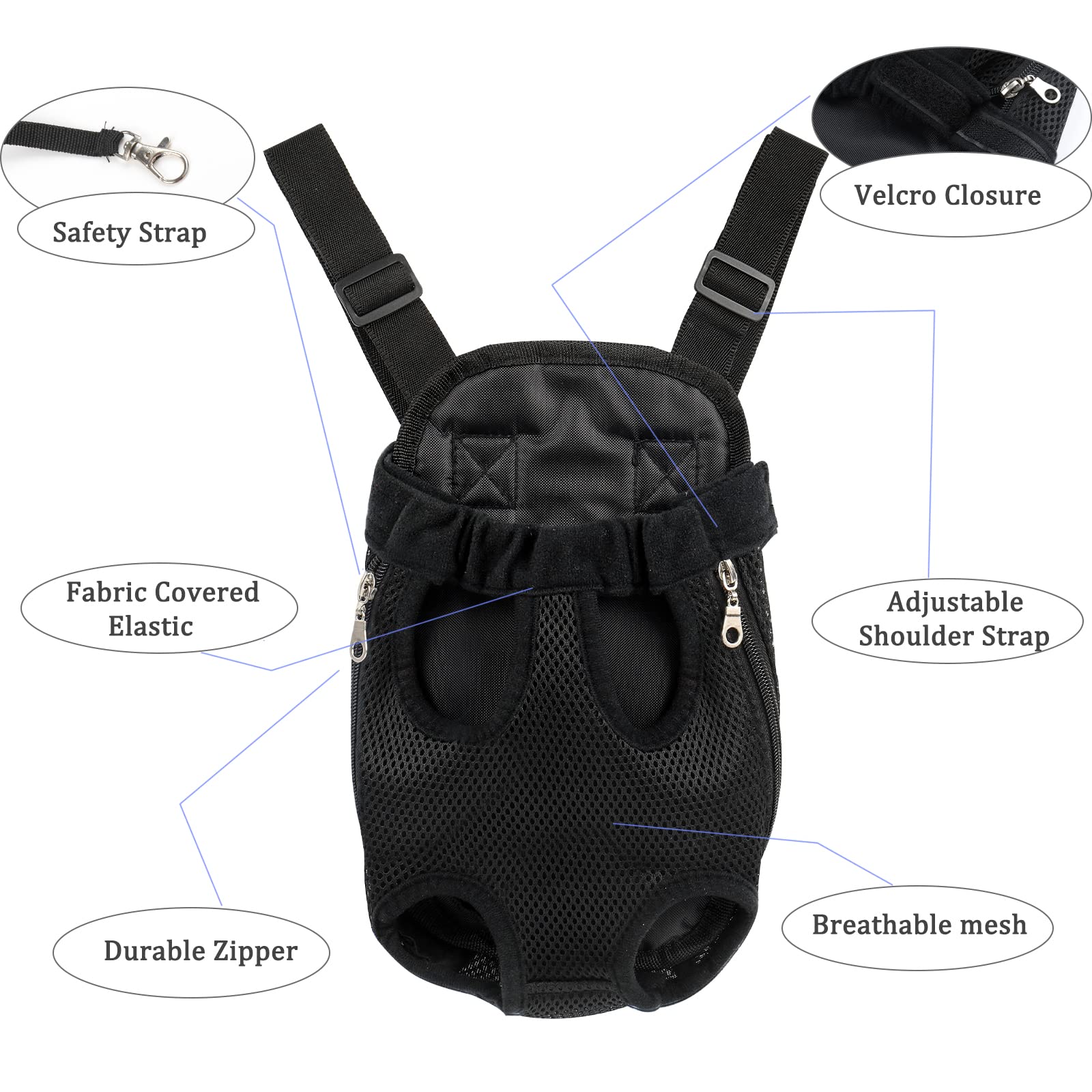 Adjustable Pet Carrier Backpack for Dogs & Cats - Lightweight Dog Hiking Backpack, Travel & Front Carrier for Puppies - Perfect for Outdoor Adventures, Air Travel & Daily Use