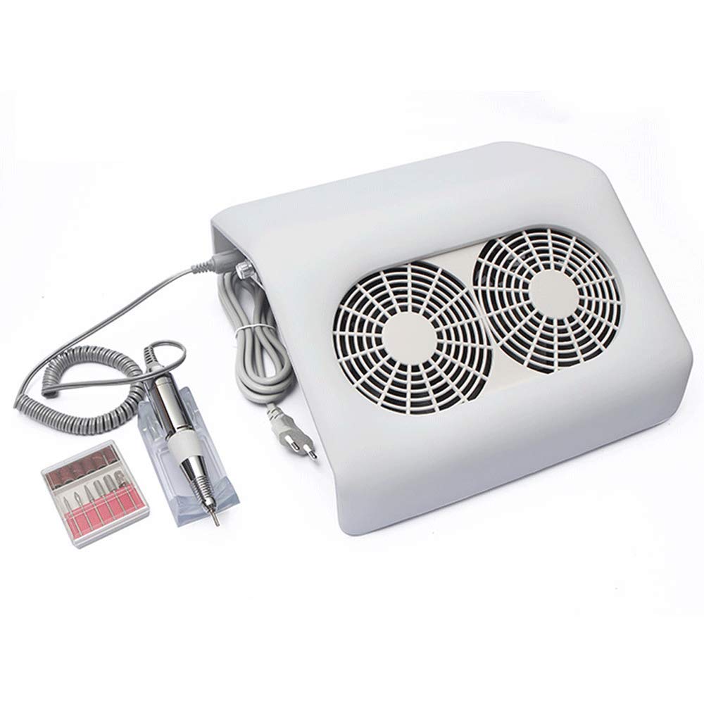 Professional Electric Nail Drill Machine with Vacuum Dust Collector - Acrylic Gel Nail File & Polisher for Fast Manicure & Pedicure (White) | Perfect for Salon, Home Use & Professional Nail Technicians