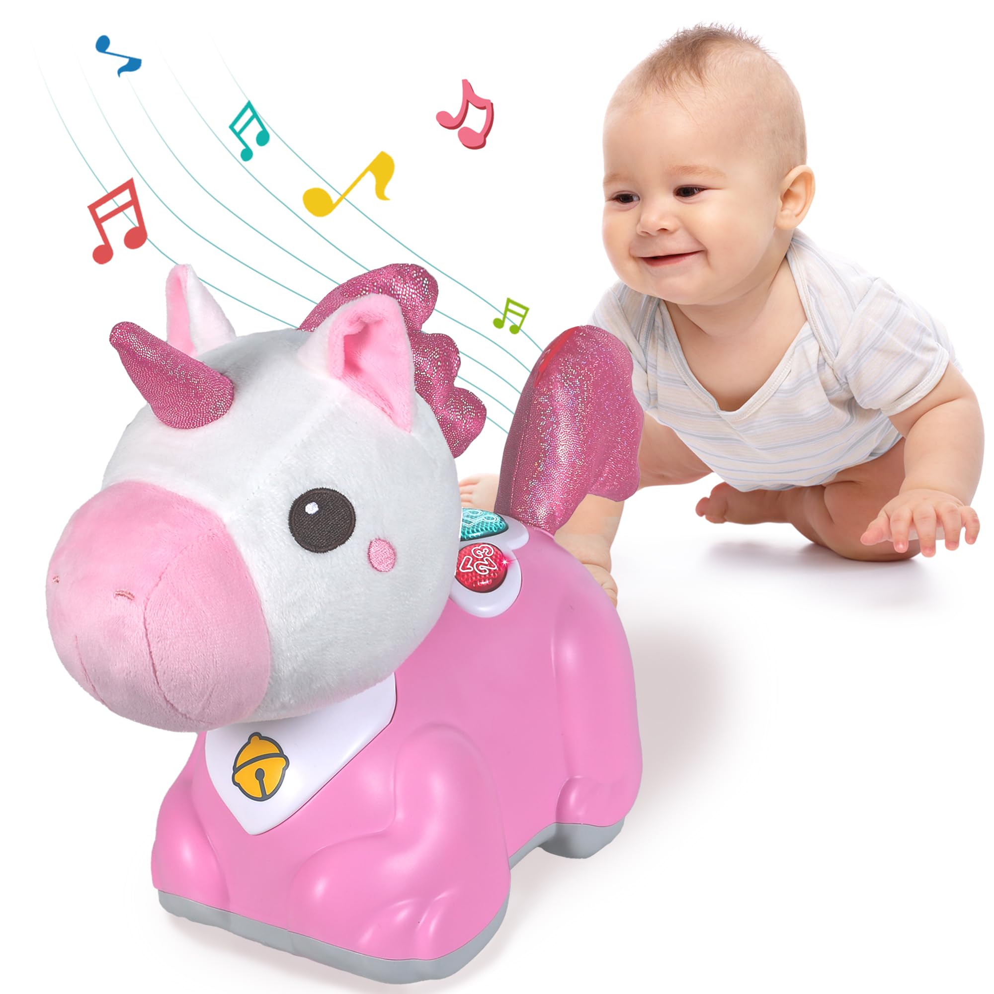iPlay iLearn Baby Toys 6-12 Months - Musical Crawling Toys for Infants 9-12 Months, Light Up Sensory Developmental Toys for Babies 0-2 Years - Perfect for Tummy Time, First Birthday Gifts & Early Learning Playtime