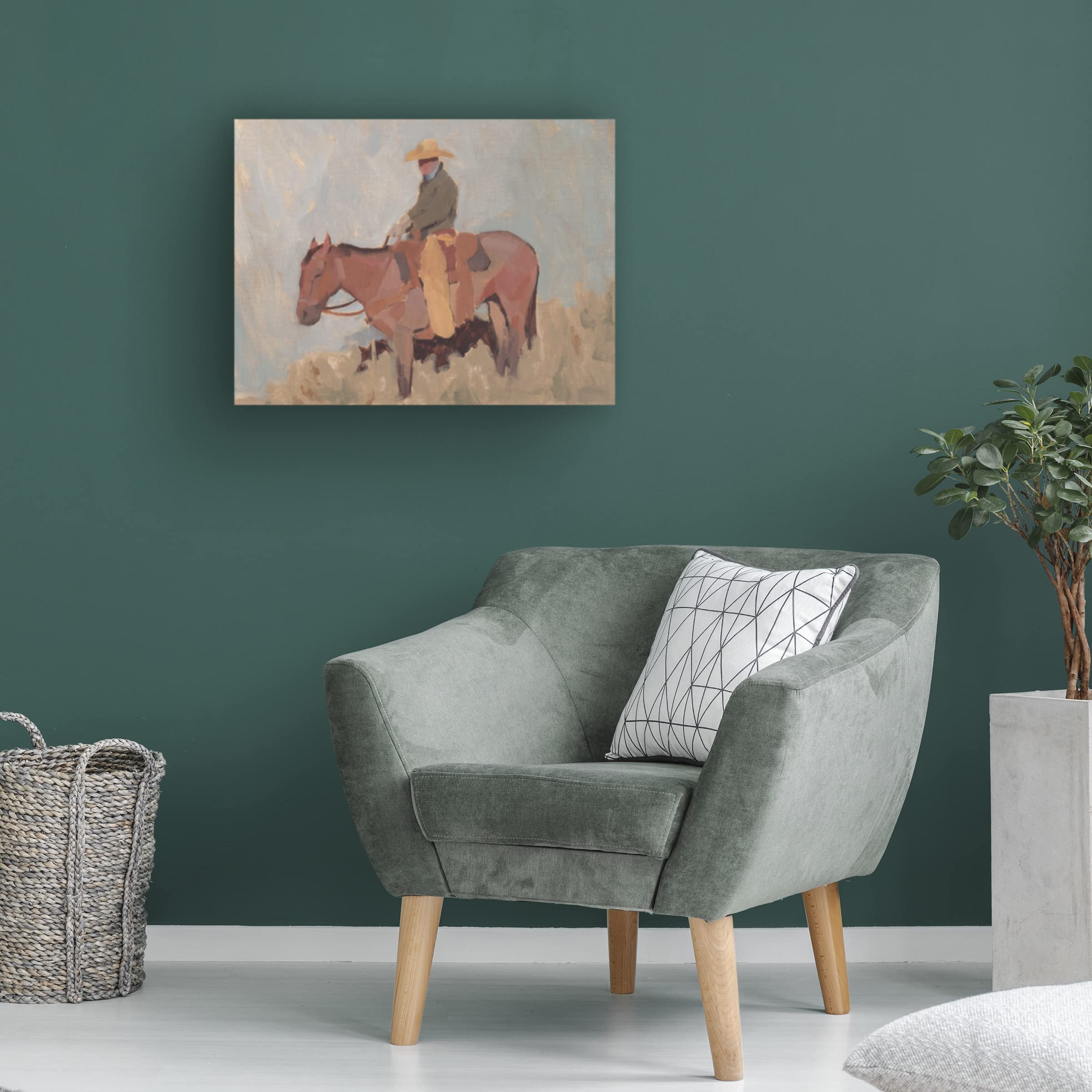 Jacob Green 'Ranch Hand II' Western Cowboy Canvas Wall Art - Premium Trademark Fine Art Print for Living Room, Office & Western Home Decor