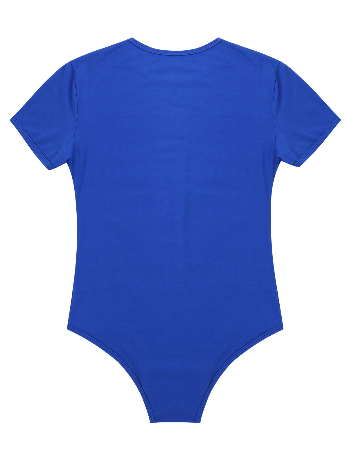 dPois Men's Button Crotch Thong Bodysuit - Short Sleeve Lingerie Pajamas for Sleepwear & Sensual Wear | Comfortable Stretch Fabric for Nighttime & Intimate Moments
