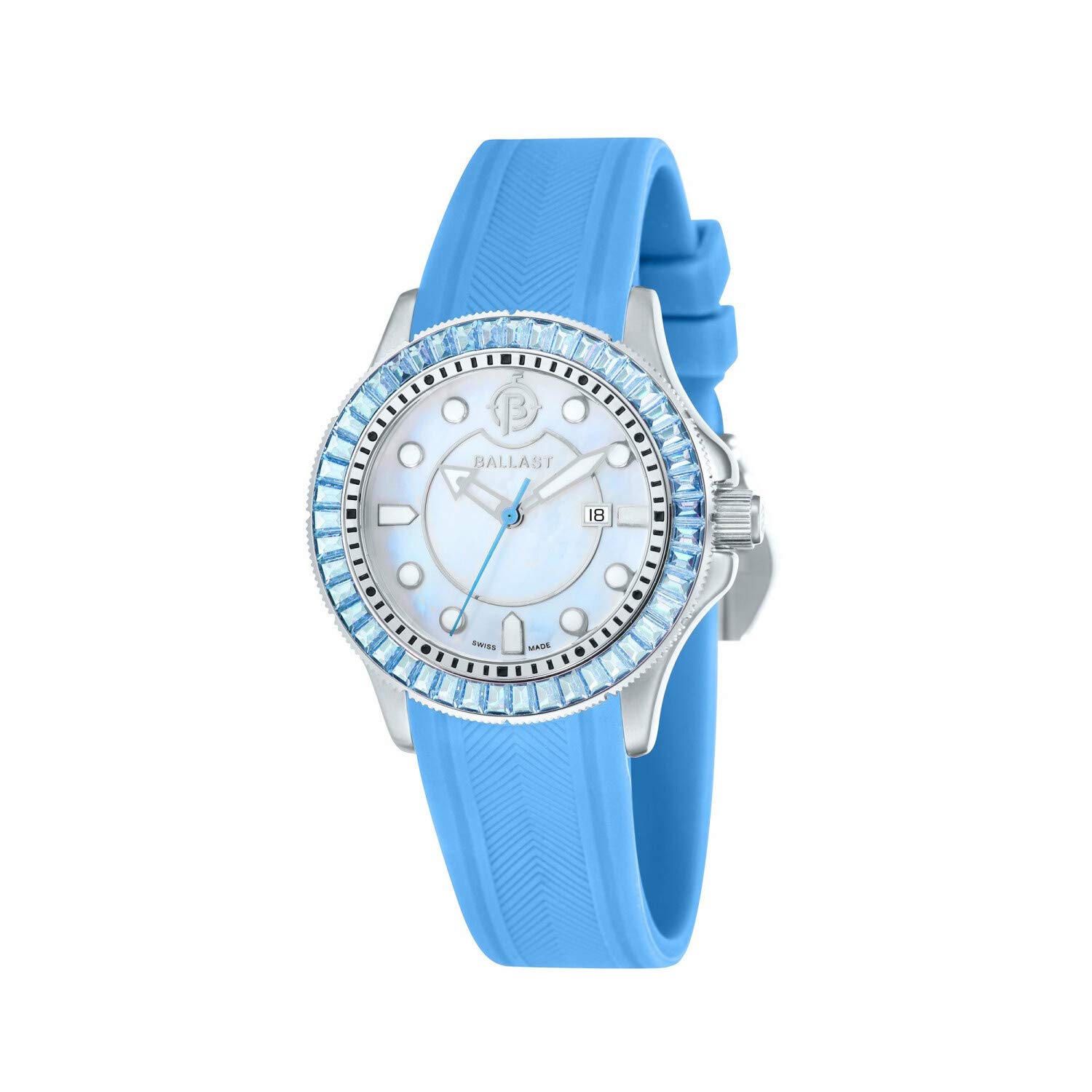 Ballast Women's Vanguard BL-5101-0B Blue Silicone Strap Swiss Quartz Fashion Watch for Casual Wear & Everyday Use