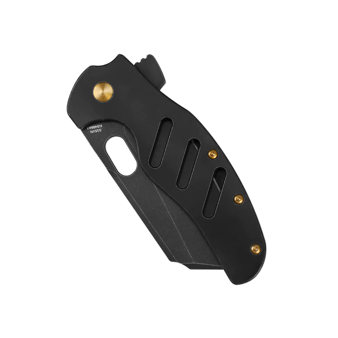 Kizer Ki5488A1 XL Sheepdog Folding Knife - Black Stonewash Blade & Titanium Handles - EDC, Outdoor Camping, Hunting, Survival Gear