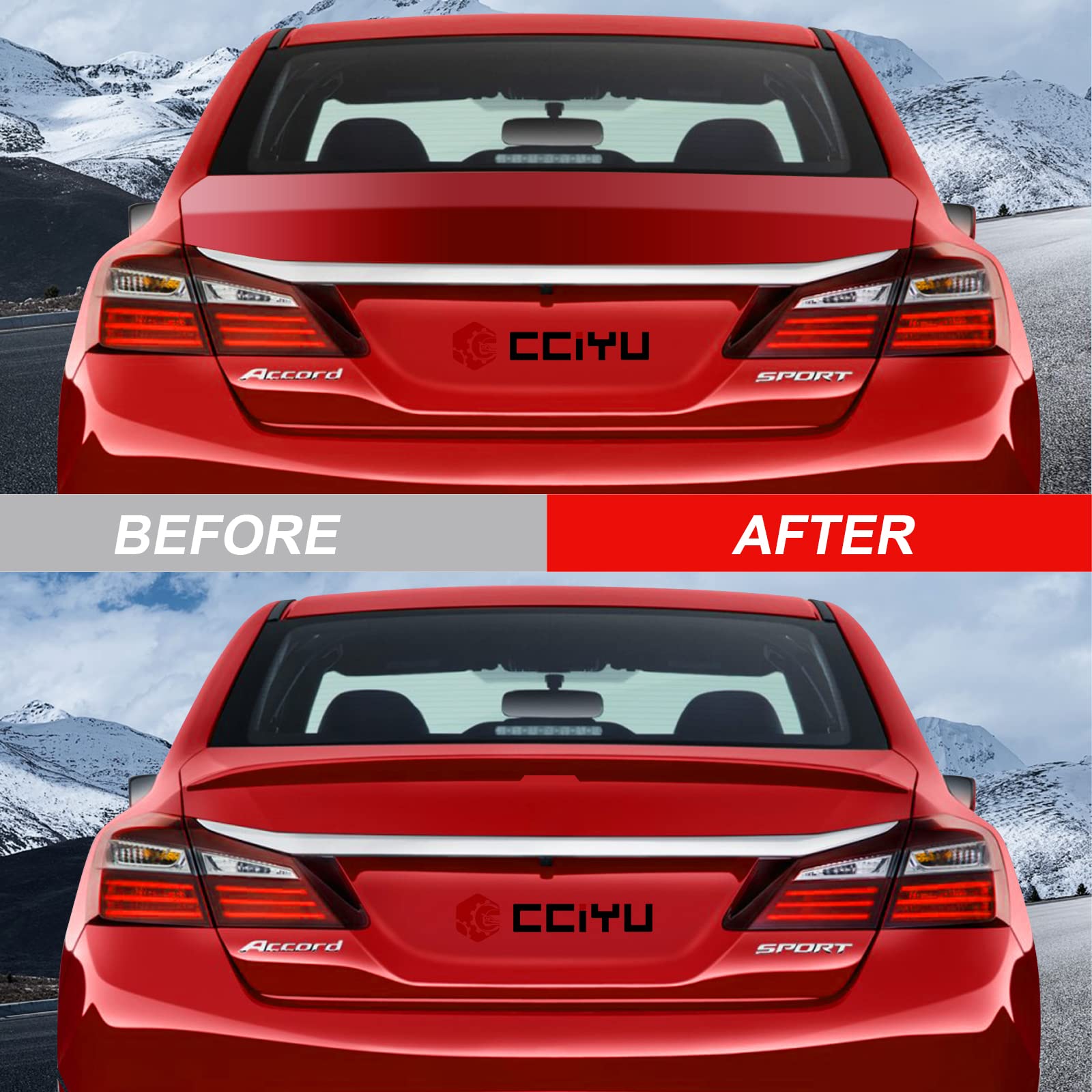 CCiyu Black ABS Rear Spoiler Wing for 2013-2016 Honda Accord - Stylish Trunk Spoiler Accessory - Enhances Aerodynamics & Sporty Look for Street Racing & Car Shows