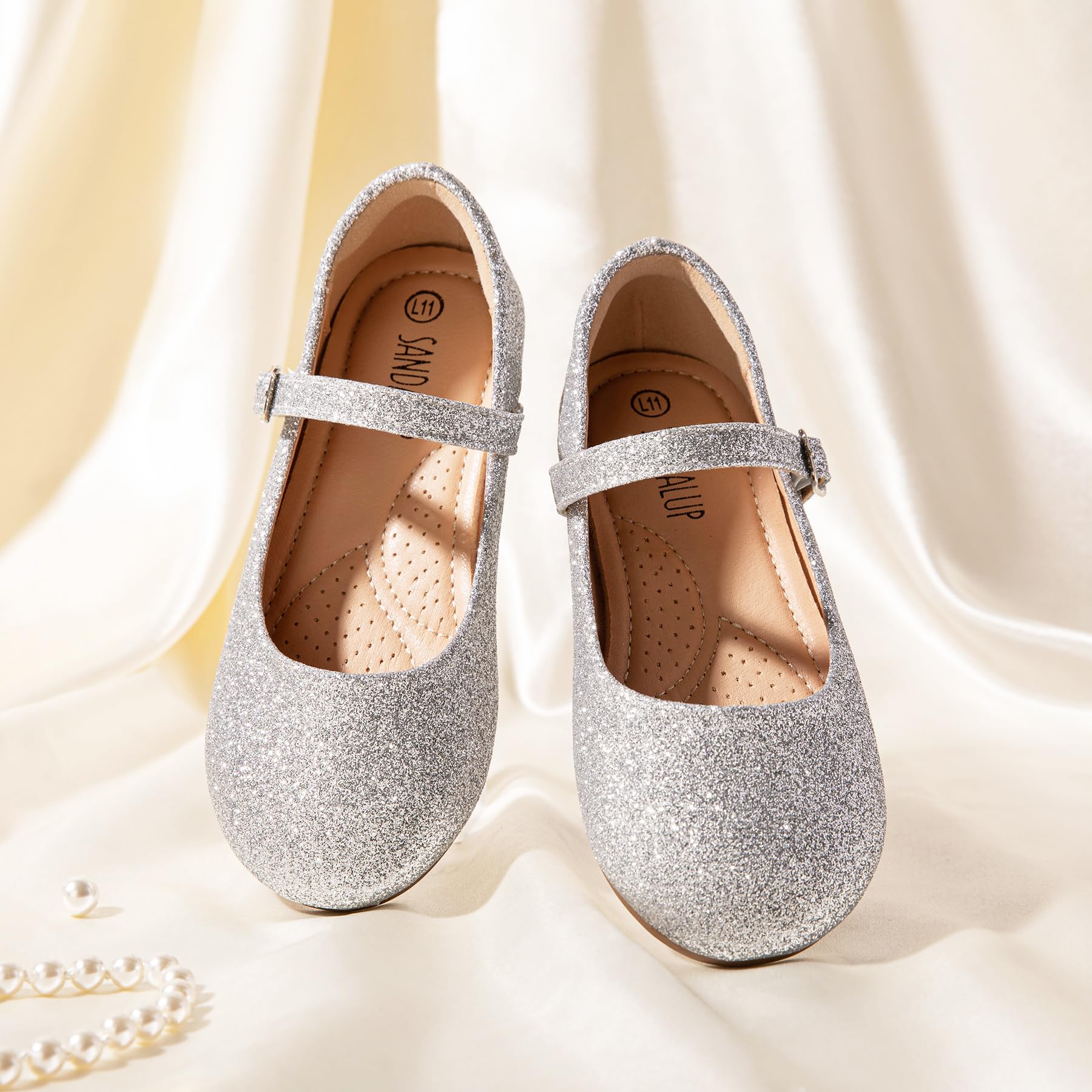 SANDALUP Girls Mary Jane Ballet Flats - Comfortable Dress Shoes for Toddler & Little Girls - Perfect for Wedding, Party, School, Church & Special Occasions