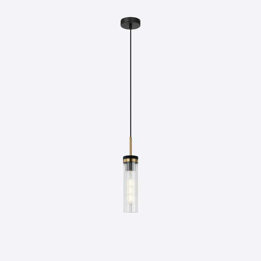 Georgia Glass Ribbed Pendant Light - Elegant Handmade Glass Ceiling Fixture for Dining Room, Kitchen Island & Bedroom Lighting