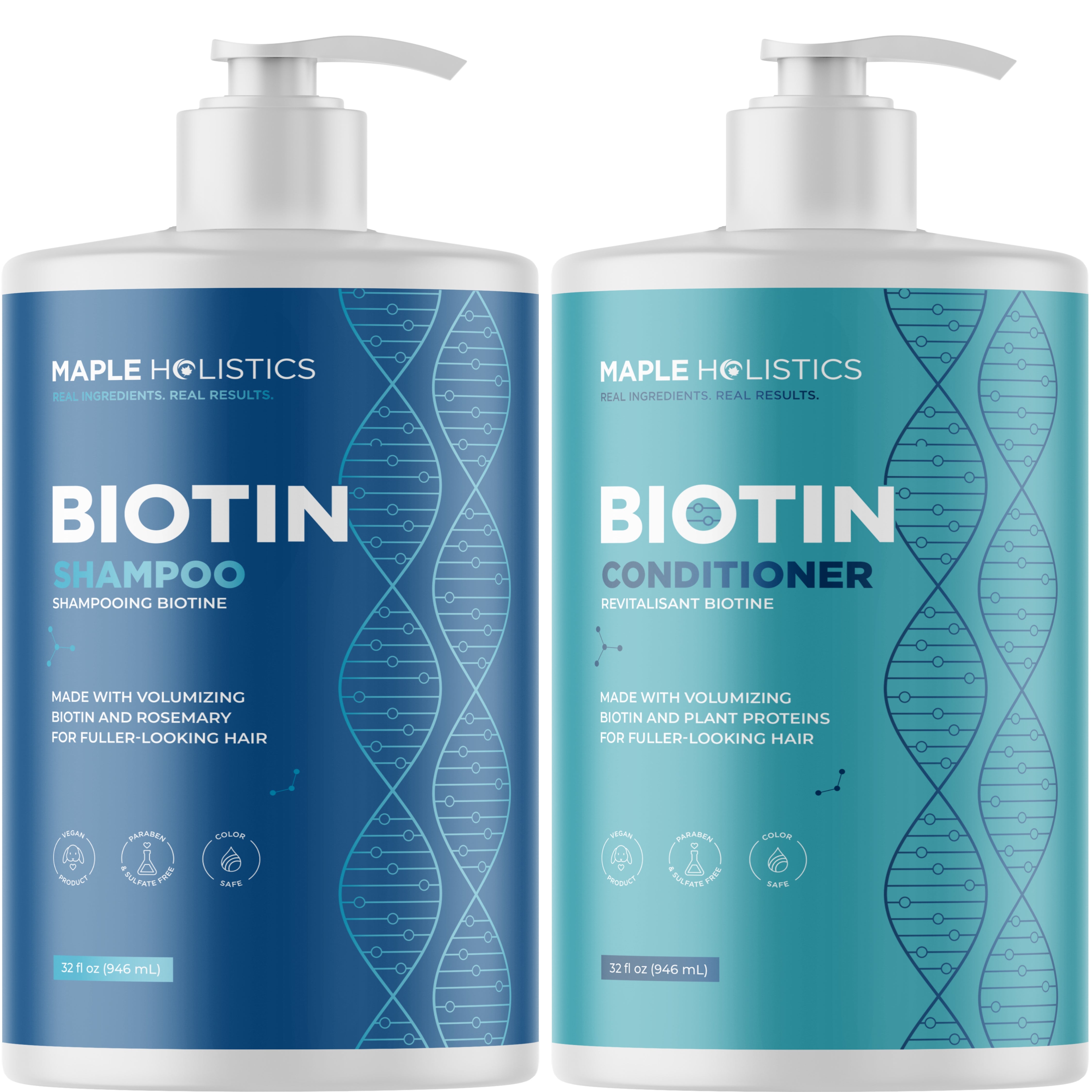 Biotin Shampoo and Conditioner Set for Hair Growth & Thickness - Sulfate Free Volumizing Hair Care Duo for Men & Women - Perfect for Daily Use & Damaged Hair Repair