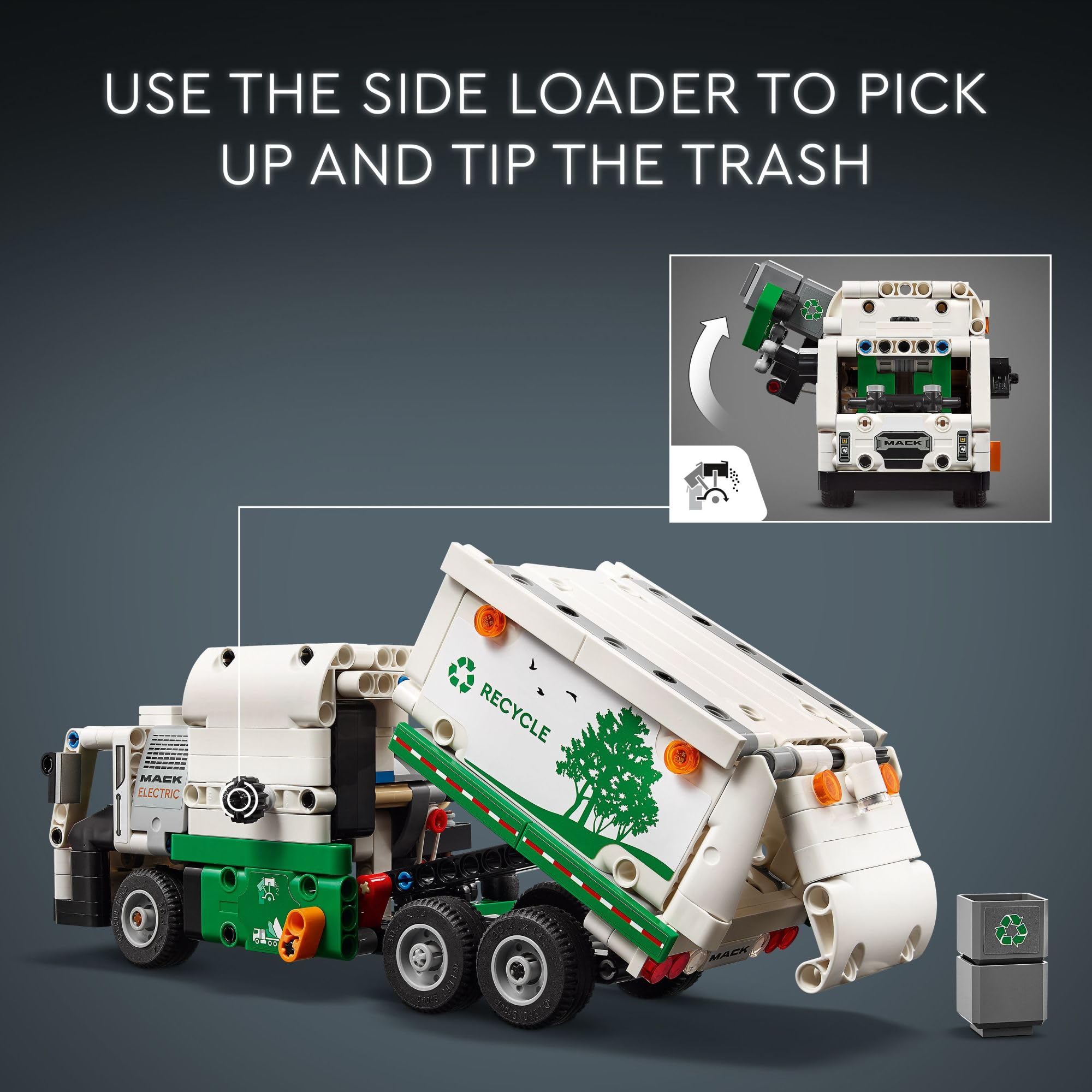 LEGO Technic Mack LR Electric Garbage Truck Toy Building Set - STEM Educational Construction Kit for Kids Ages 8+ | Realistic Recycling Truck Model with Working Features | Perfect Gift for Boys & Girls Who Love Vehicles & Pretend Play | Great for Birthday, Christmas & STEM Learning Activities