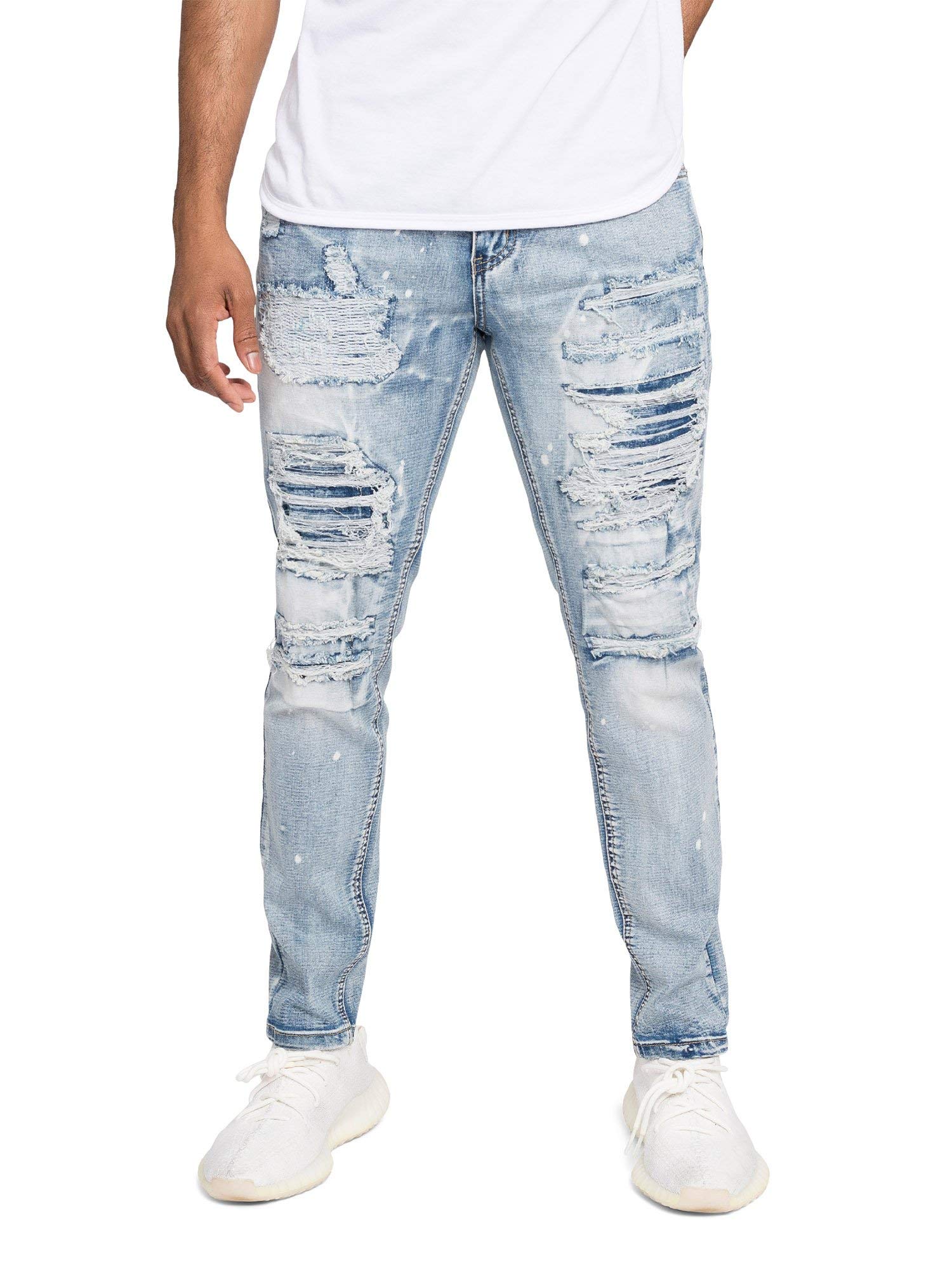 Victorious Distressed Ripped & Torn Streetwear Jeans for Men - Trendy Urban Fashion Denim Pants for Casual Wear, Street Style & Night Out