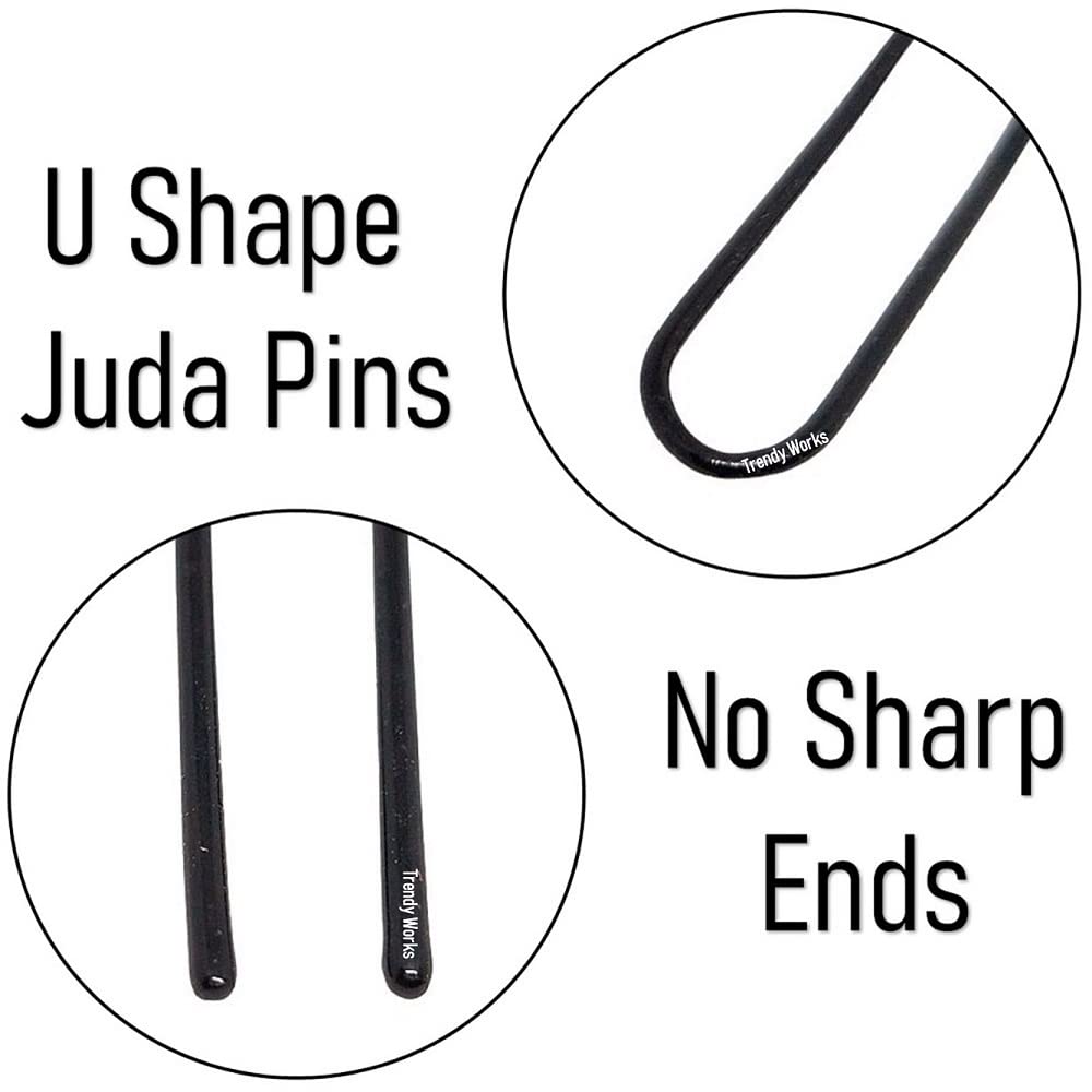 200 Pcs U-Shape Hair Pins - Black Metal Bun Pins for Women & Girls (6.5cm) - Secure Hairstyles for Wedding, Party & Daily Use