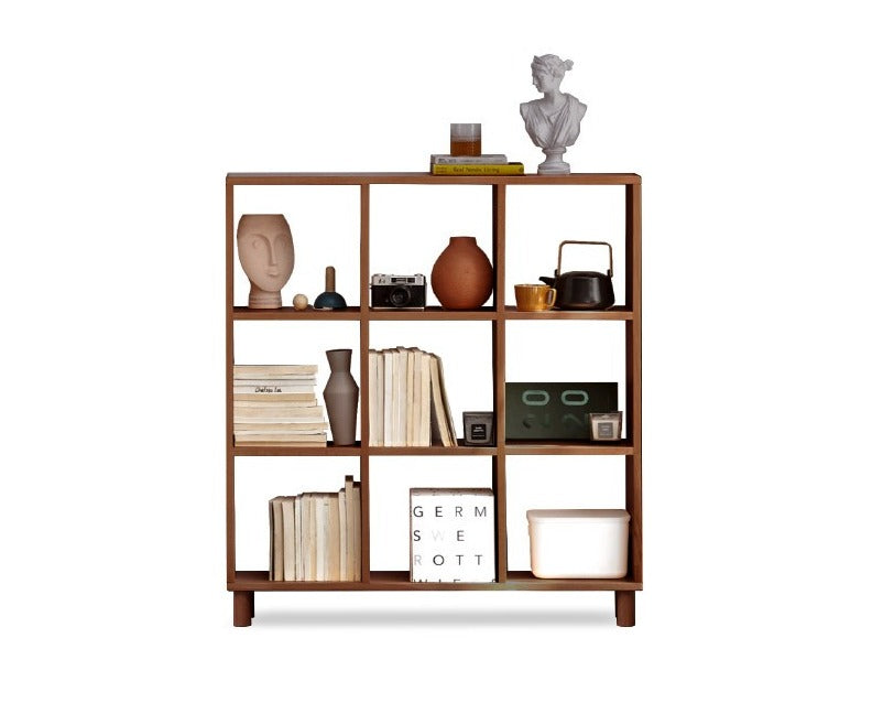Solid Wood Bookshelf - Beech & Oak Bookcase with Free Combination - Perfect for Home Office, Living Room, and Library Storage