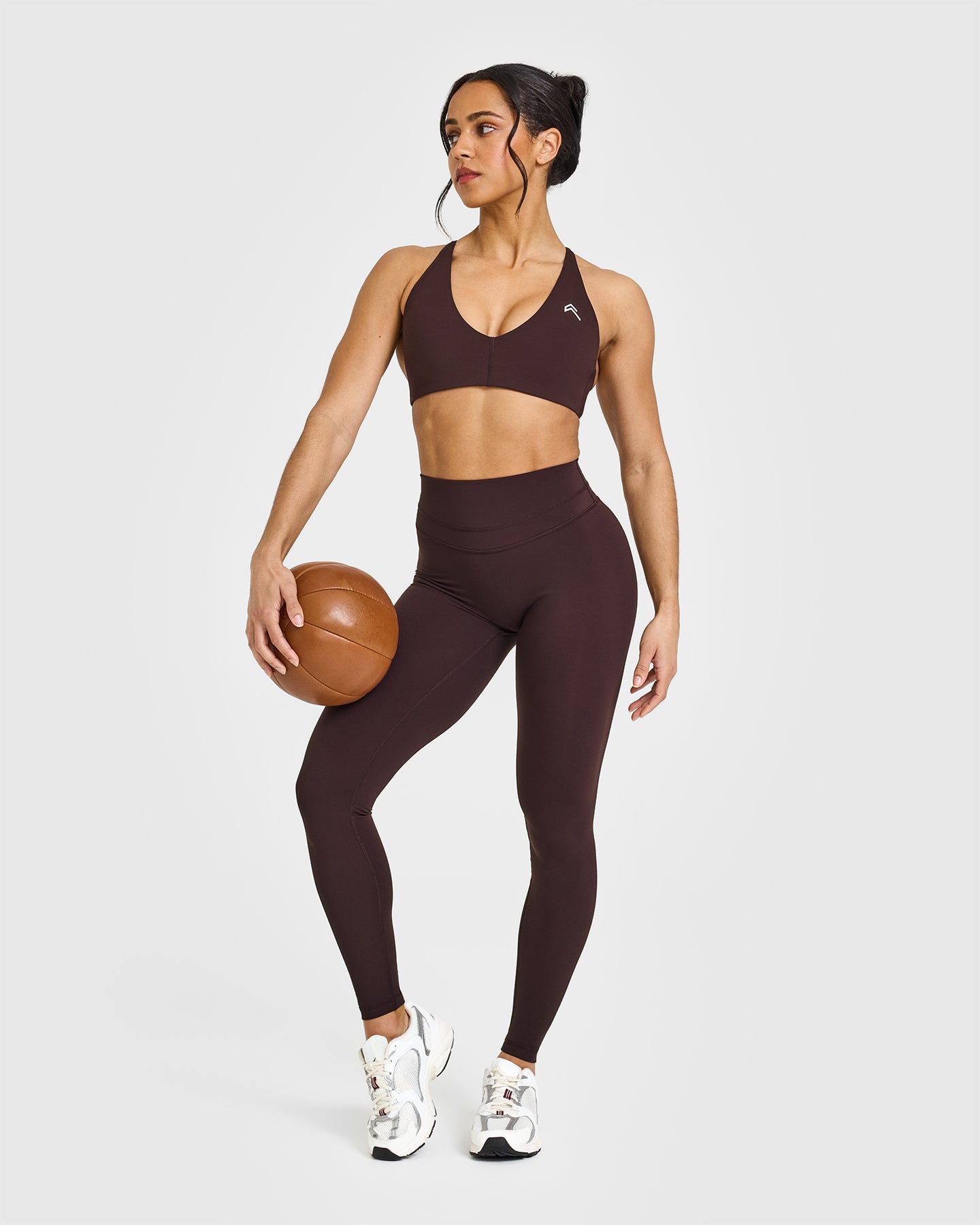 High Waisted Leggings for Women - Tummy Control Workout Yoga Pants in Plum Brown | Comfortable & Stretchy for Gym, Running, Lounge & Everyday Wear