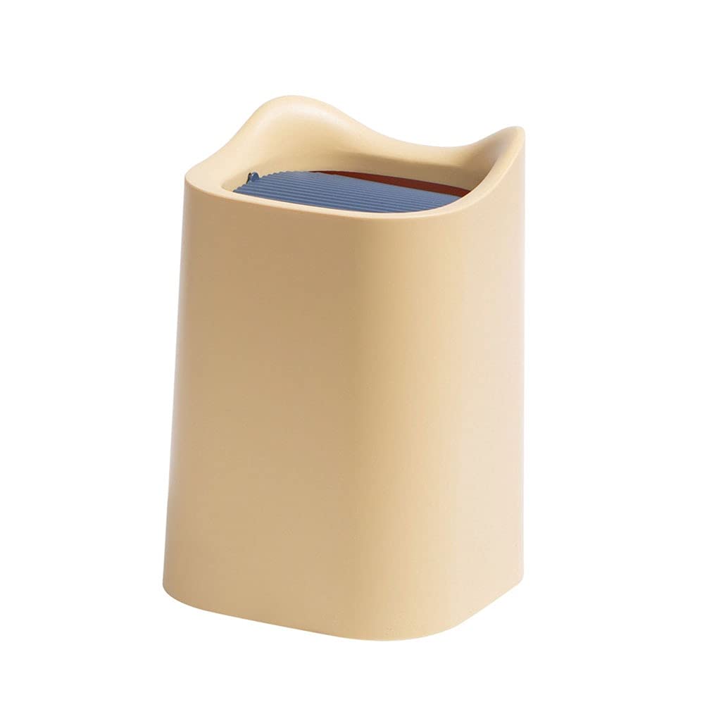 Nordic Mini Indoor Trash Can - 1 Gallon Small Garbage Bin for Kitchen, Office, Bedroom, Living Room | Portable Desktop Wastebasket with Lid | Eco-Friendly Recycling Bin (Yellow) - Perfect for Home, Dorm & Small Spaces