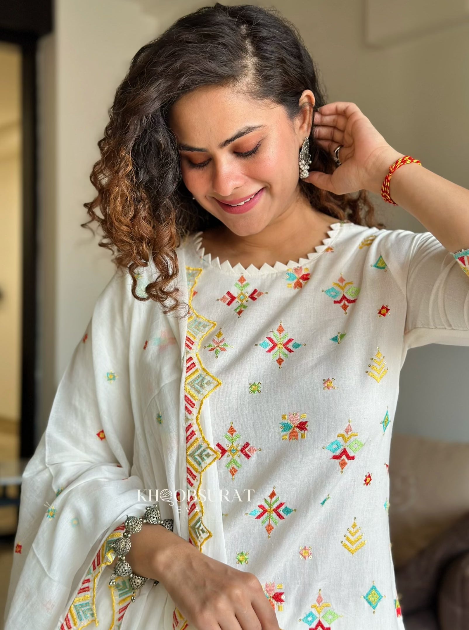 Divine White Cotton Kurta Suit Set for Women | Elegant Indian Ethnic Wear | Perfect for Festivals, Weddings & Special Occasions